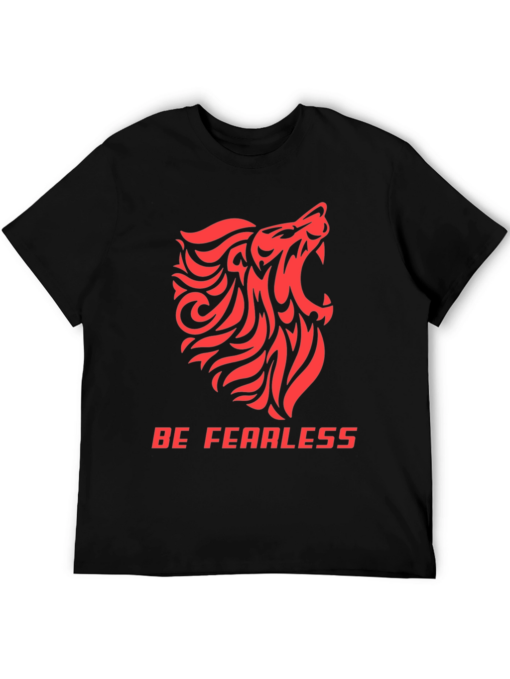 Be Fearless Graphic Tee - Tribal Lion Design