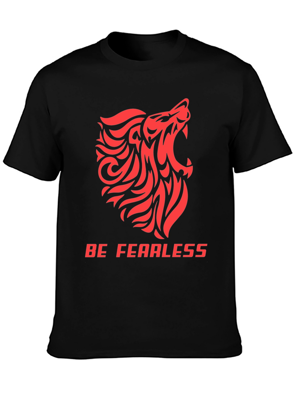 Be Fearless Graphic Tee - Tribal Lion Design