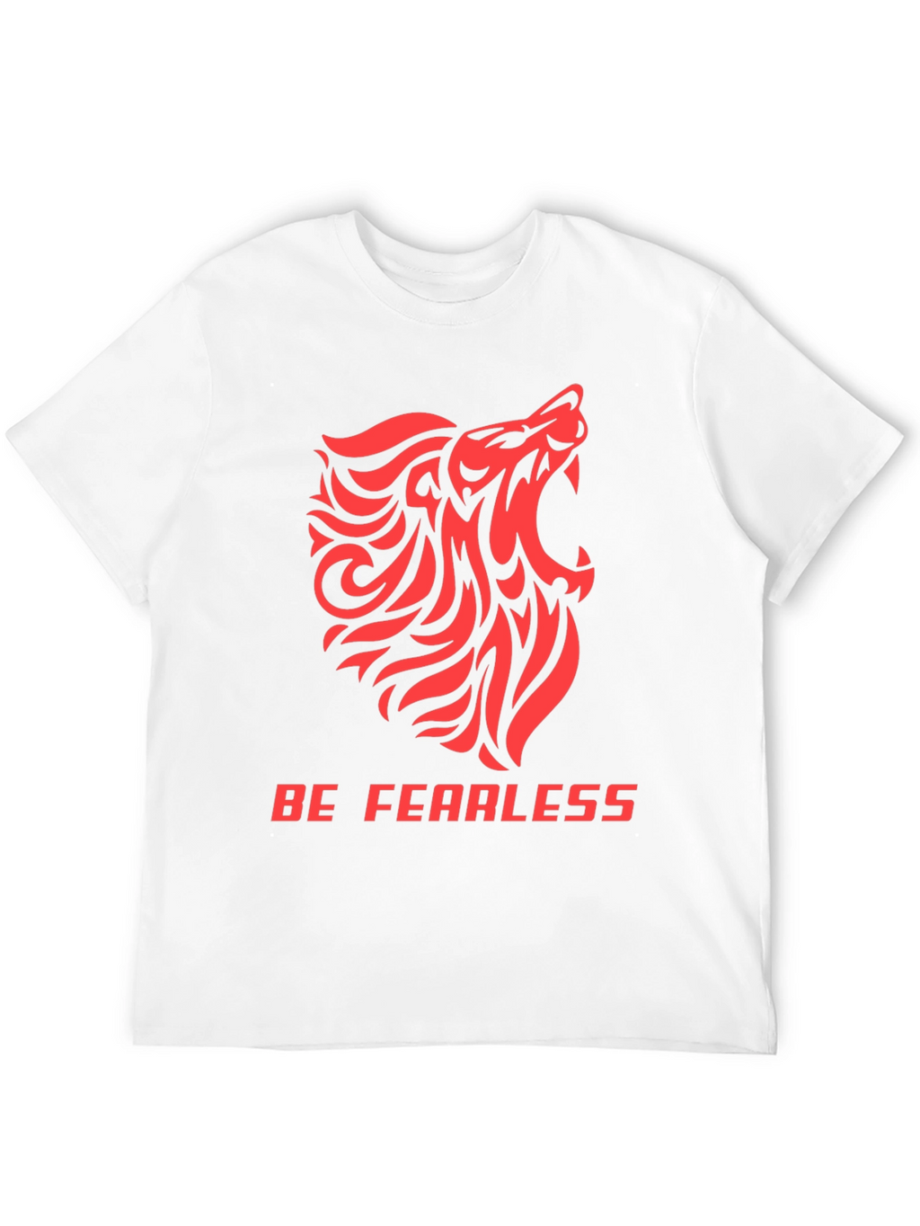 Be Fearless Graphic Tee - Tribal Lion Design