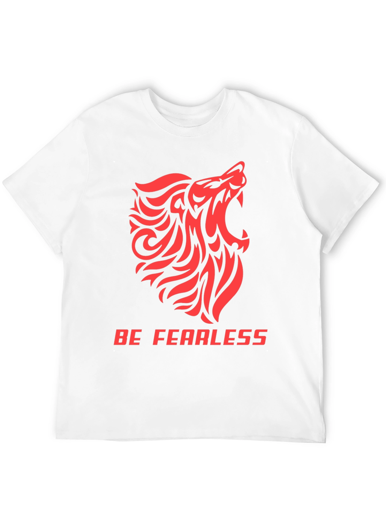 Be Fearless Graphic Tee - Tribal Lion Design