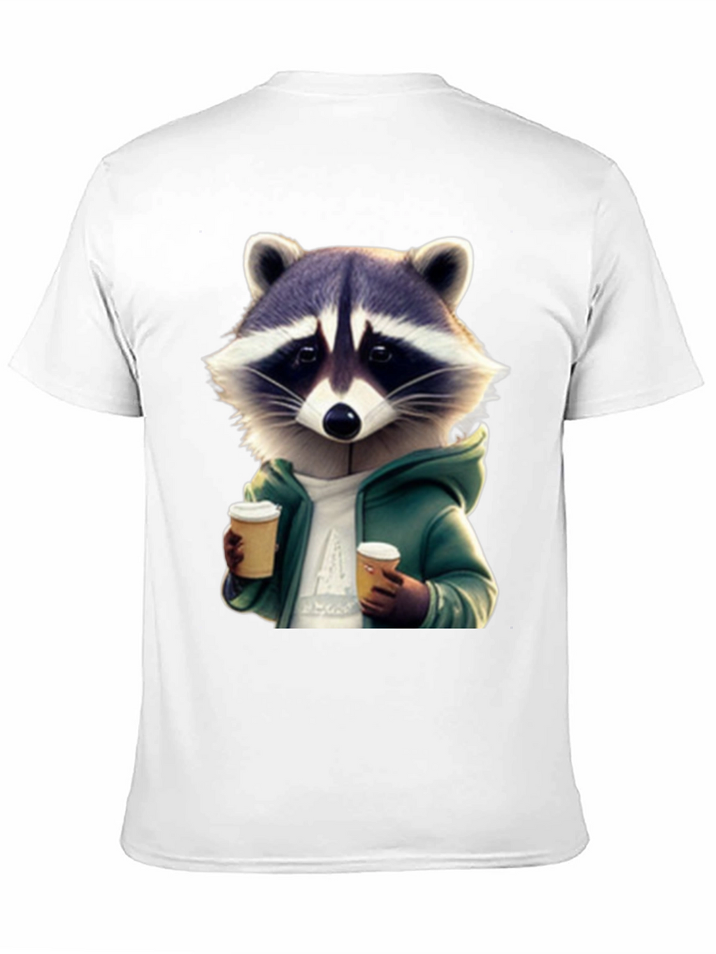 Coffee Raccoon Black T-Shirt