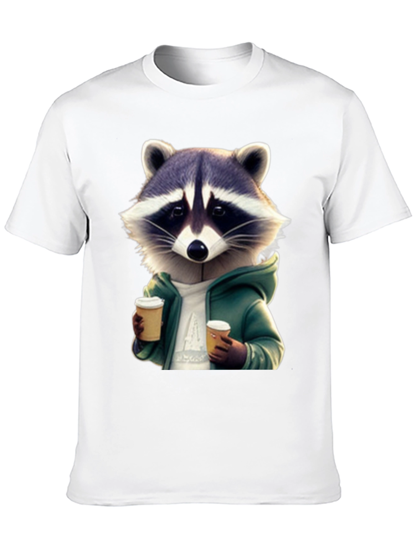 Coffee Raccoon Black T-Shirt