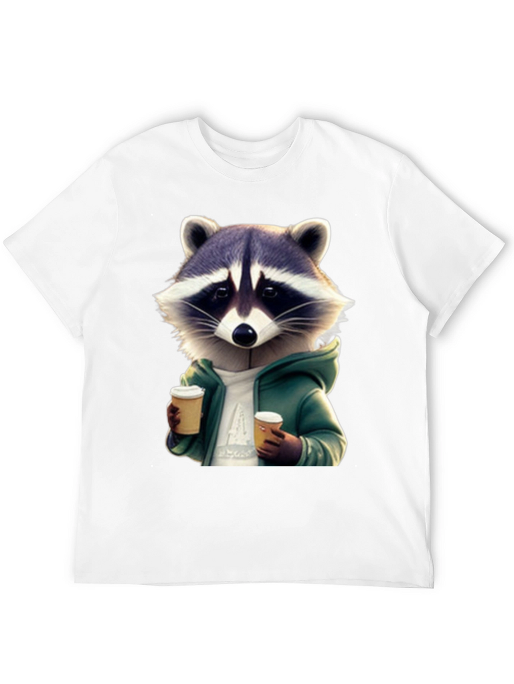 Coffee Raccoon Black T-Shirt