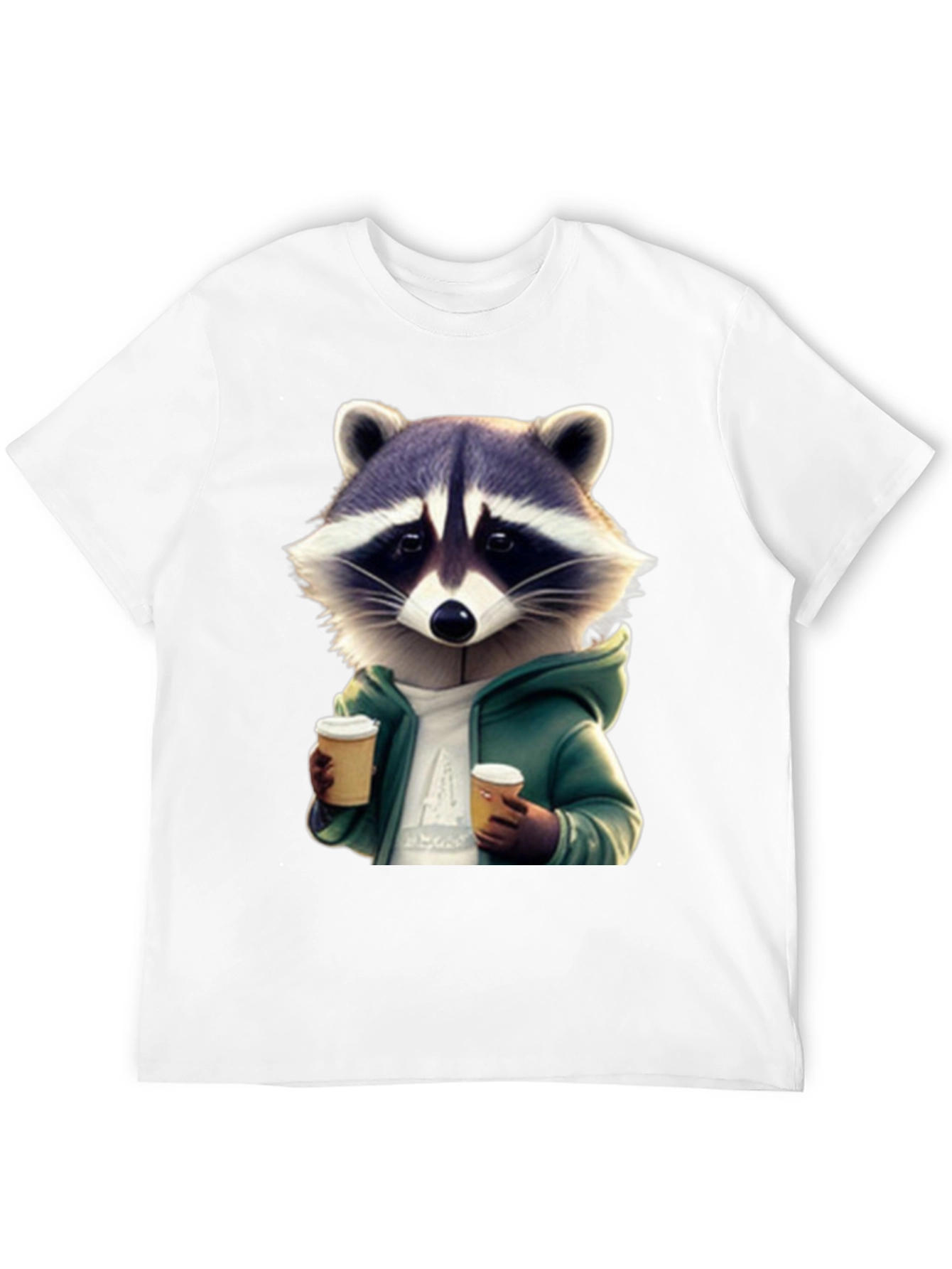 Coffee Raccoon Black T-Shirt