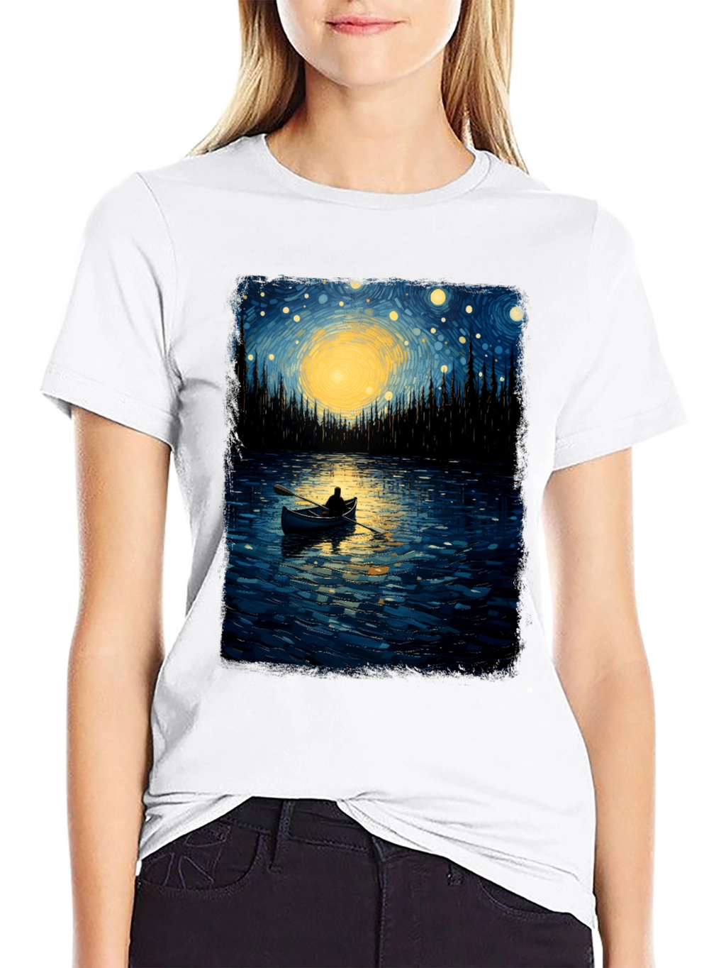 Starry Night Lake T-Shirt
