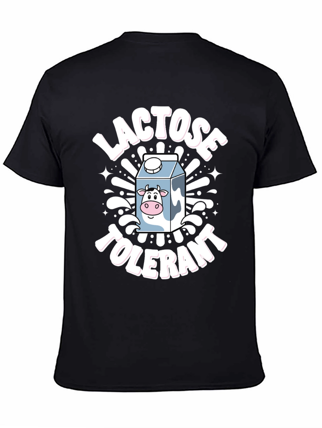 Lactose Tolerant Graphic Tee -  Novelty Milk Cartoon T-Shirt