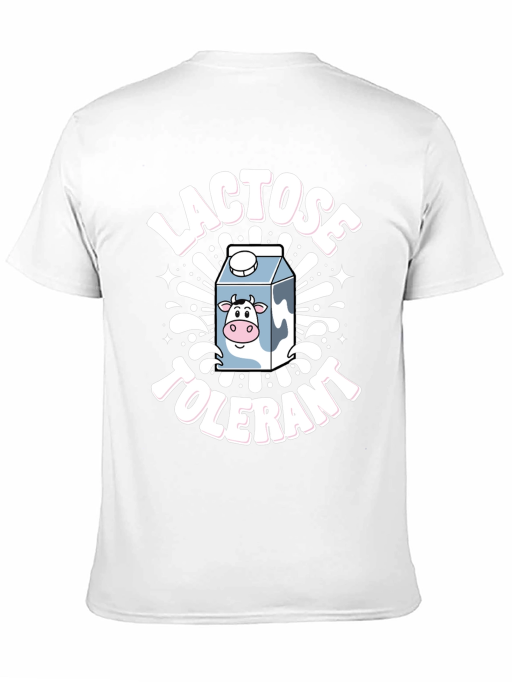Lactose Tolerant Graphic Tee -  Novelty Milk Cartoon T-Shirt