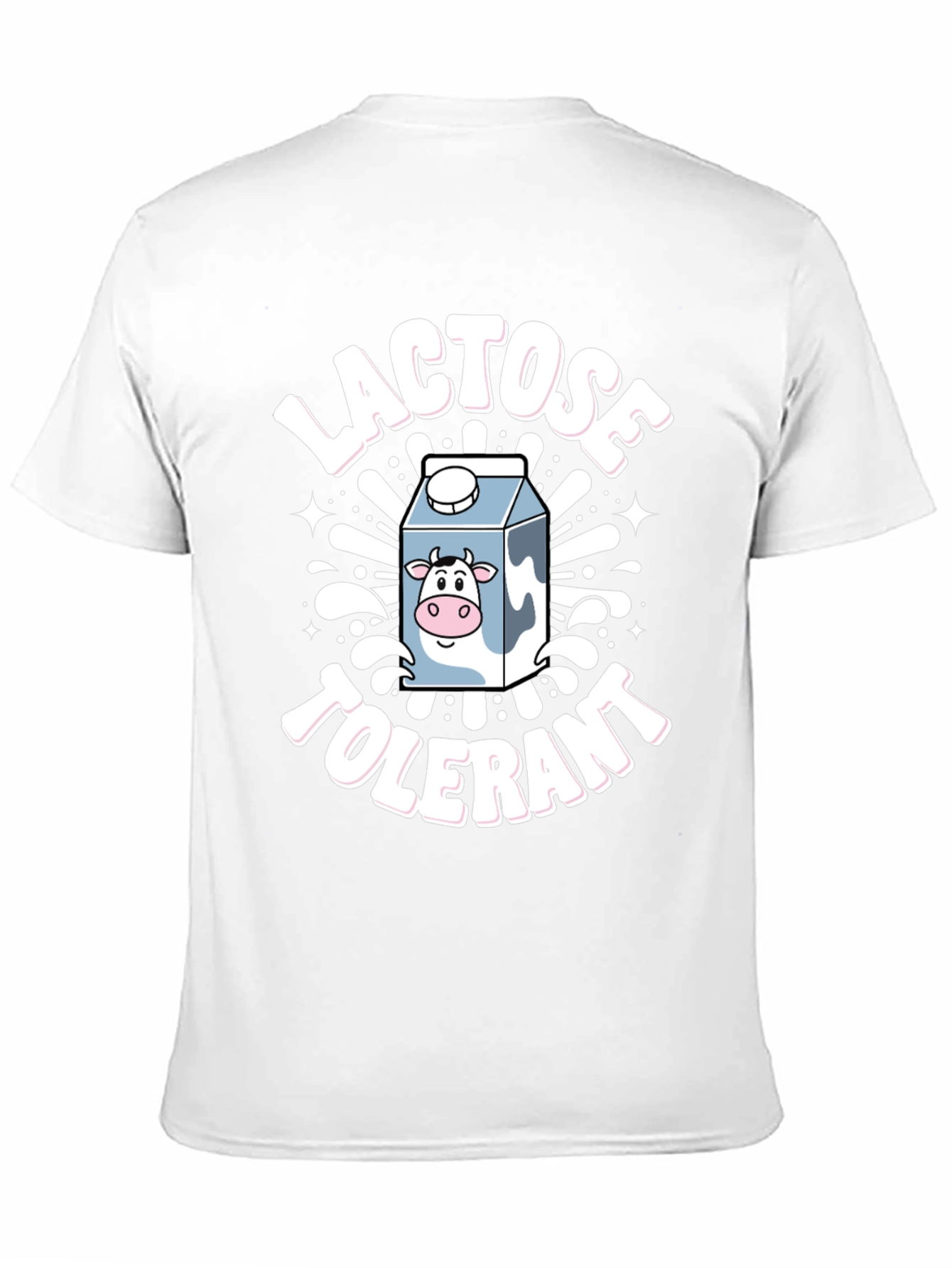 Lactose Tolerant Graphic Tee -  Novelty Milk Cartoon T-Shirt
