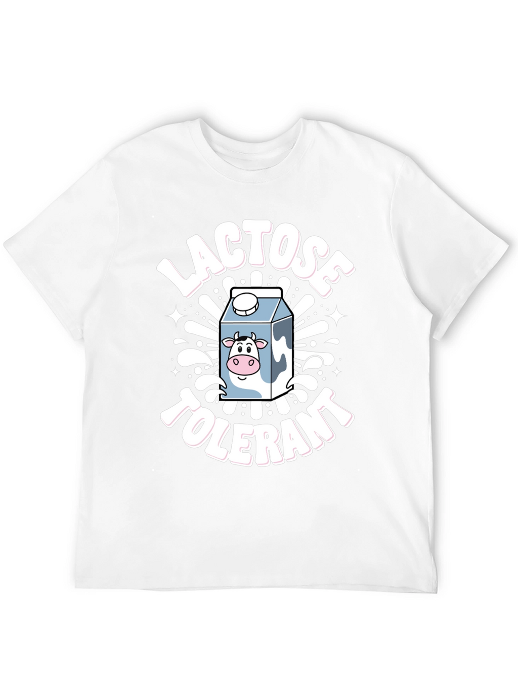 Lactose Tolerant Graphic Tee -  Novelty Milk Cartoon T-Shirt