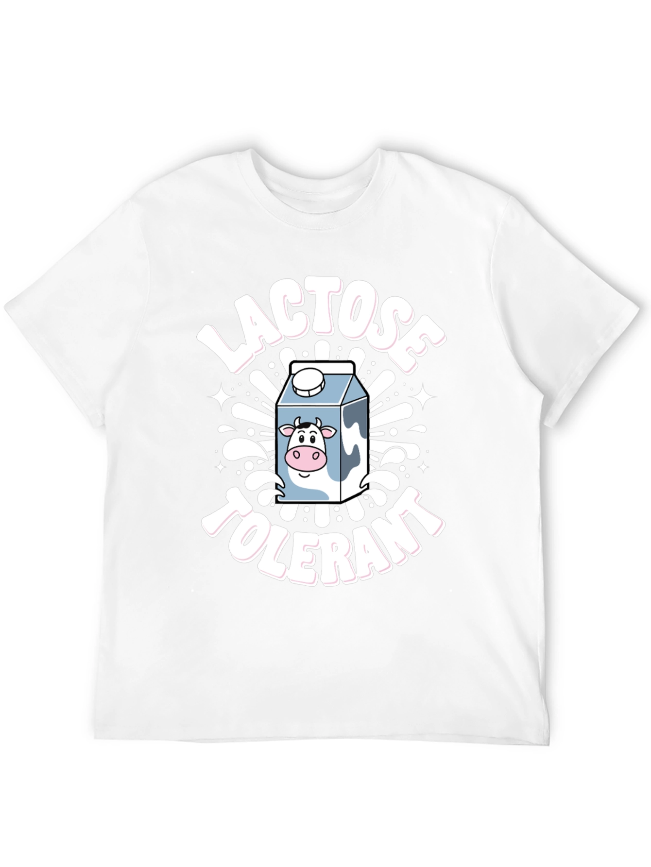 Lactose Tolerant Graphic Tee -  Novelty Milk Cartoon T-Shirt