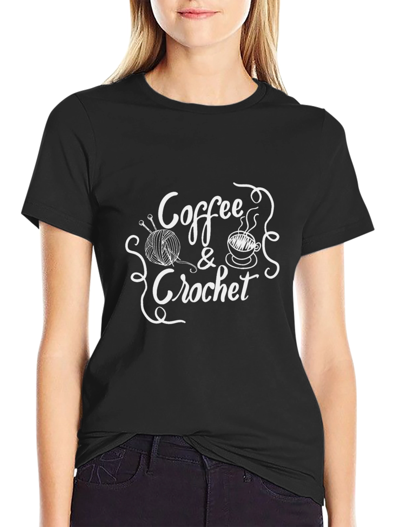 Coffee & Crochet Graphic T-Shirt