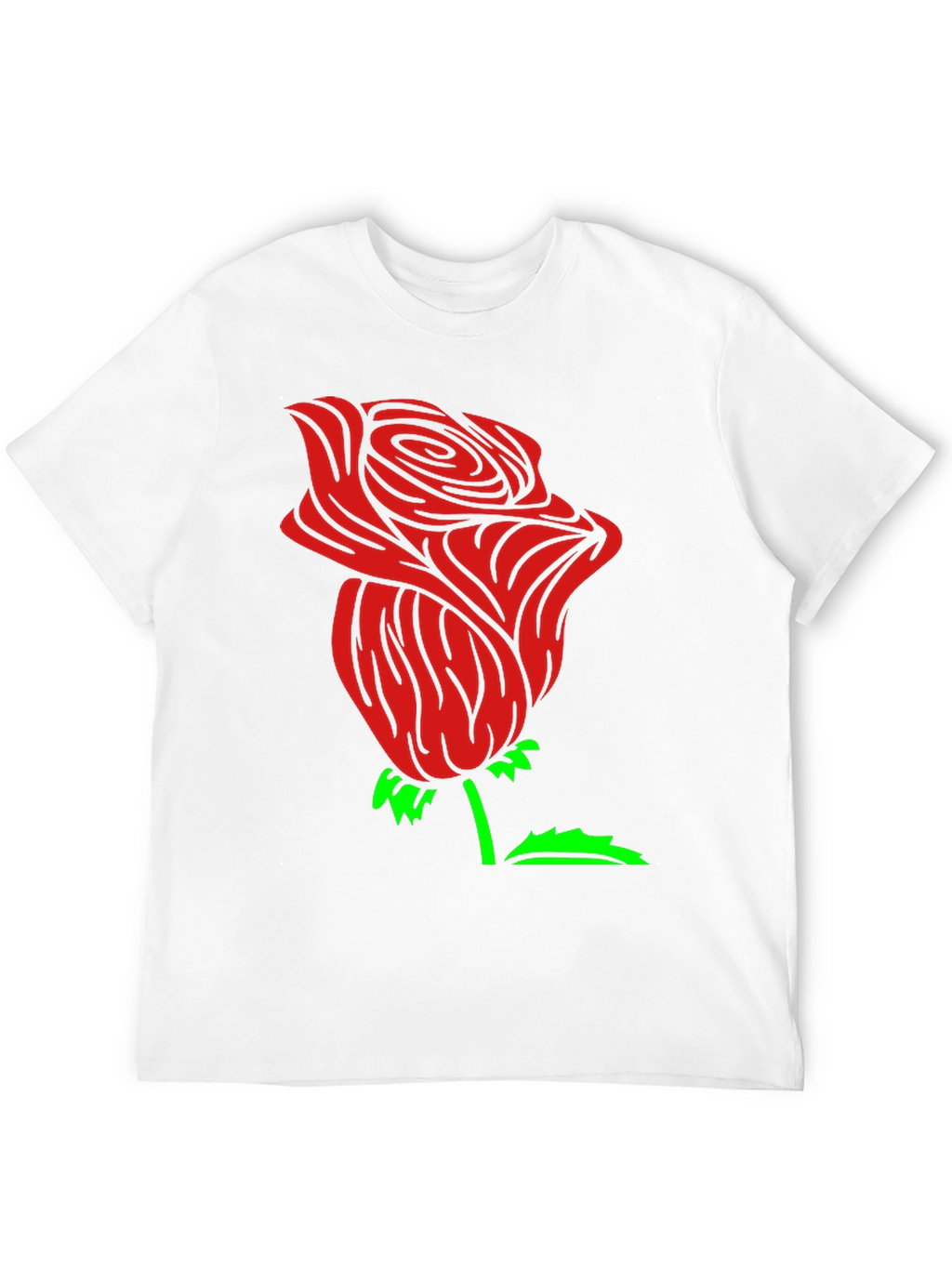 Red Rose Graphic Black Tee Shirt
