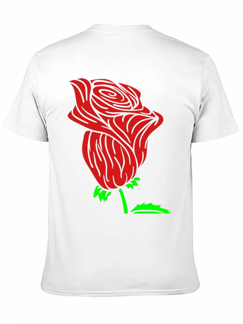 Red Rose Graphic Black Tee Shirt