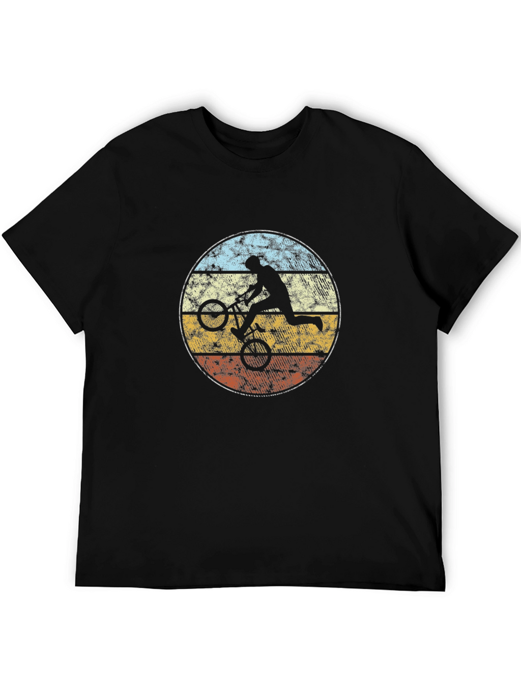Retro BMX Rider Graphic Tee - Black