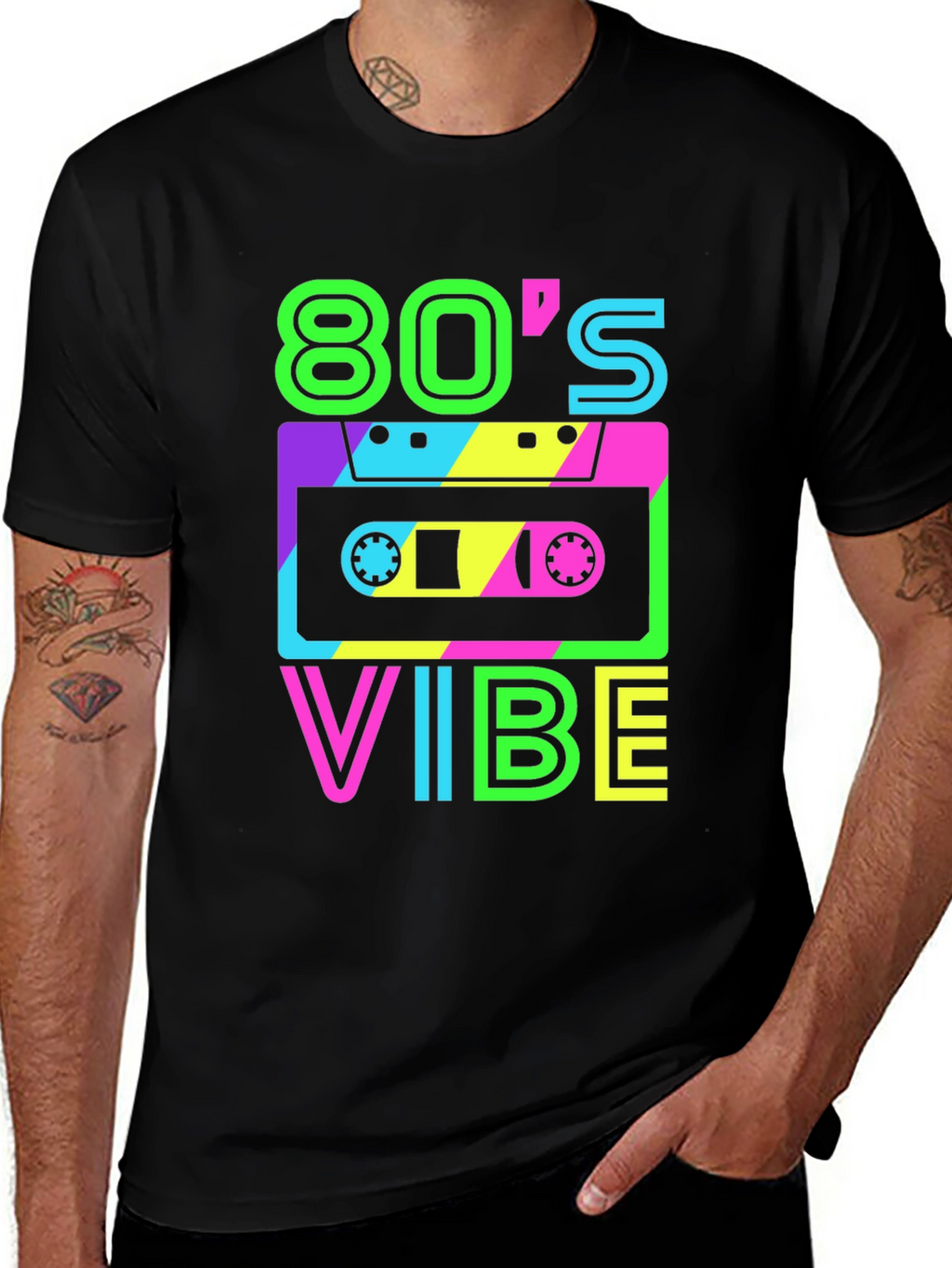 80s Vibe Retro Graphic Tee - Classic Cassette Design