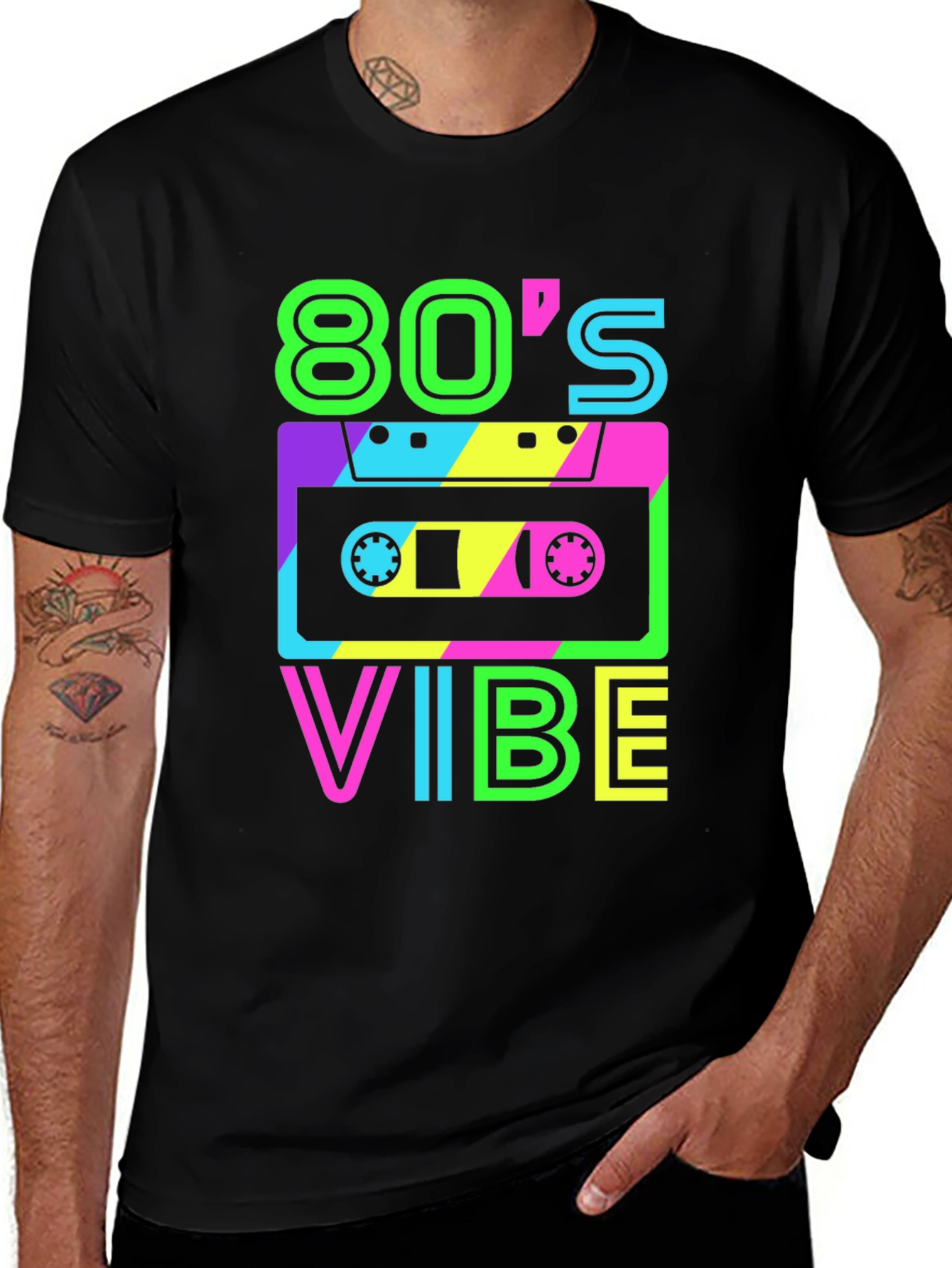 80s Vibe Retro Graphic Tee - Classic Cassette Design