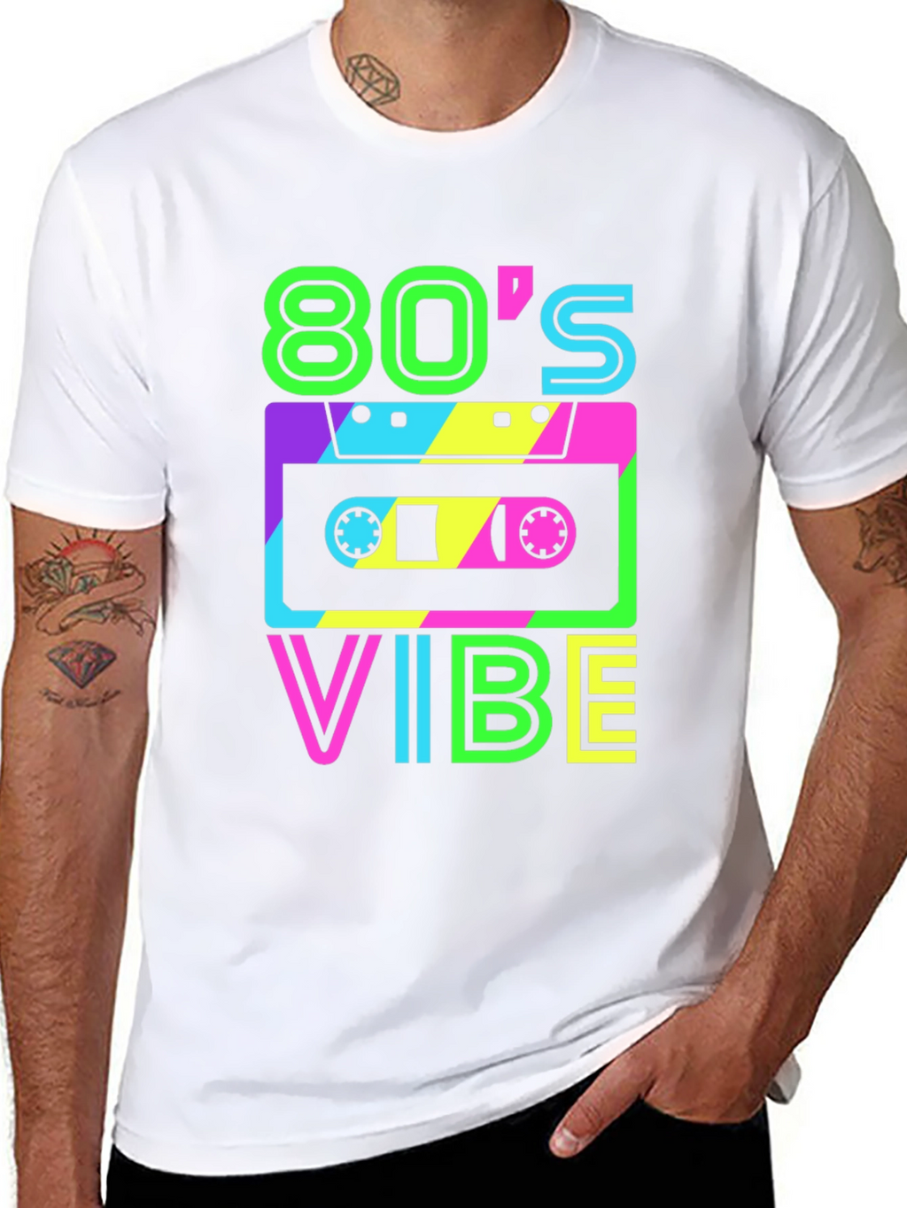 80s Vibe Retro Graphic Tee - Classic Cassette Design