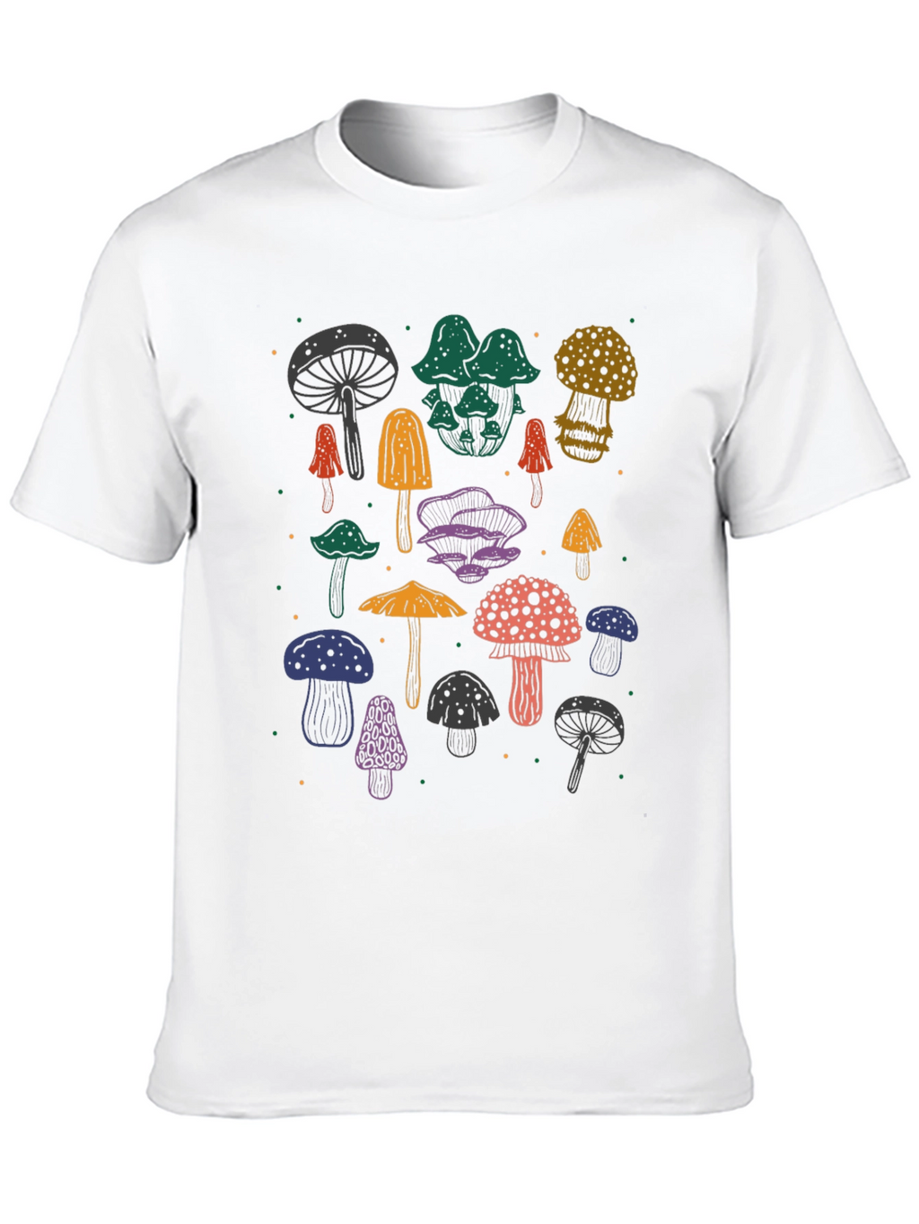 Funky Mushroom T-Shirt - Black Cotton Tee
