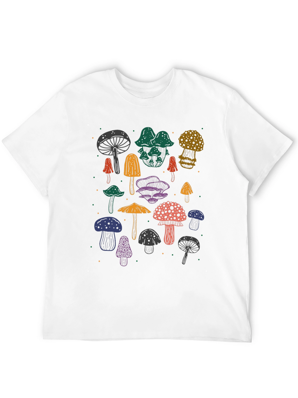 Funky Mushroom T-Shirt - Black Cotton Tee