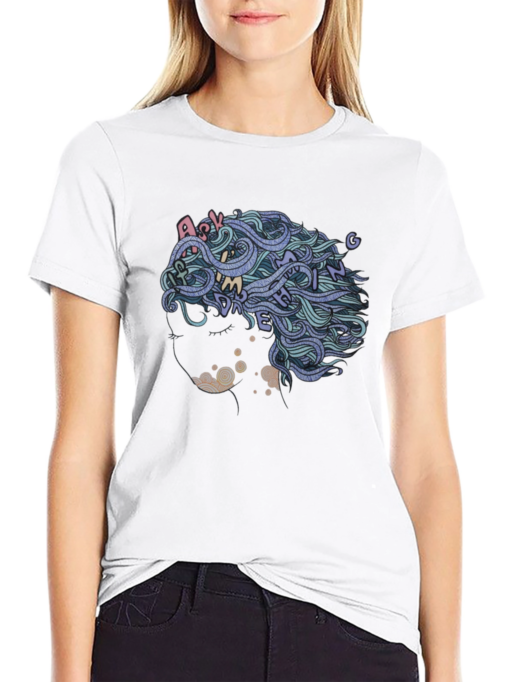 Abstract Hair Tee - Ask Me Anything