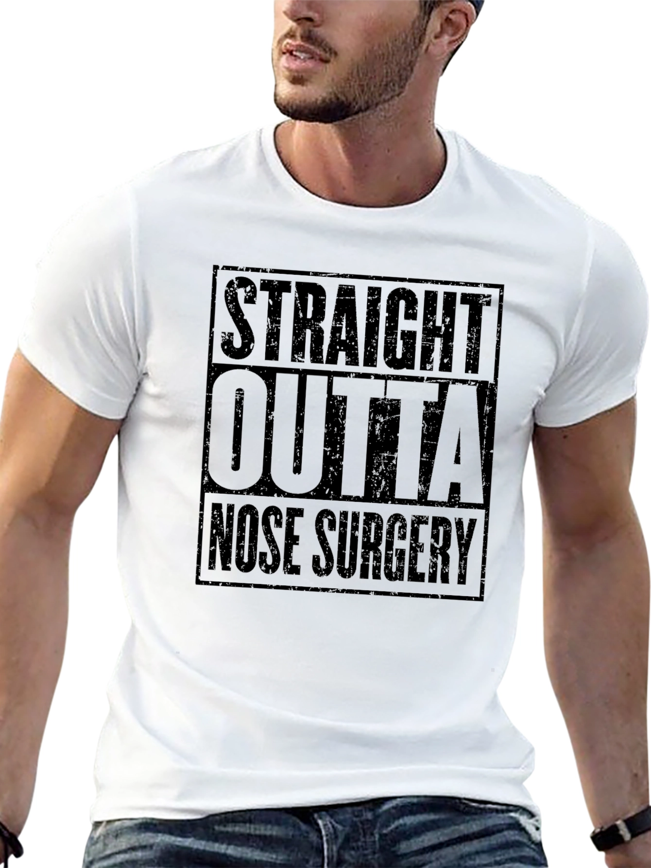 Straight Outta Nose Surgery T-Shirt - Funny Recovery Tee