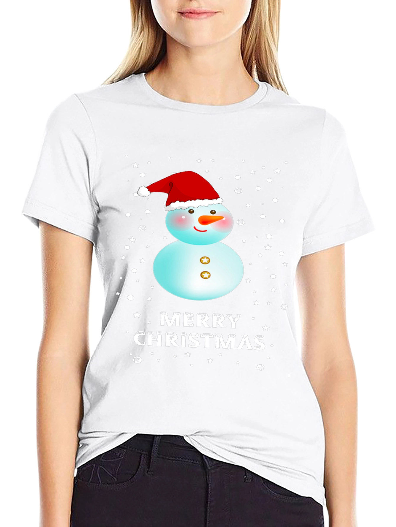 Merry Christmas Snowman Graphic Tee