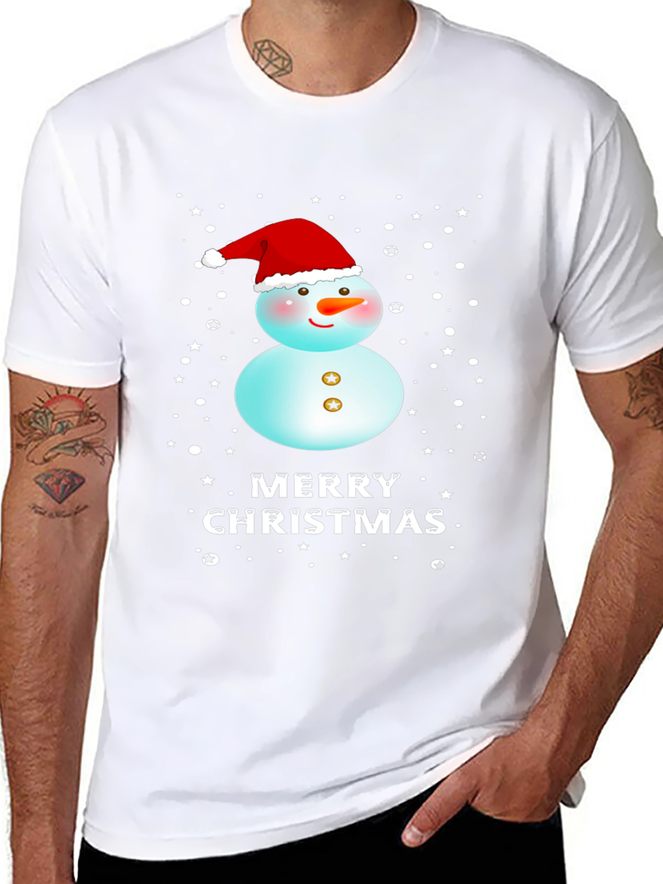 Merry Christmas Snowman Graphic Tee
