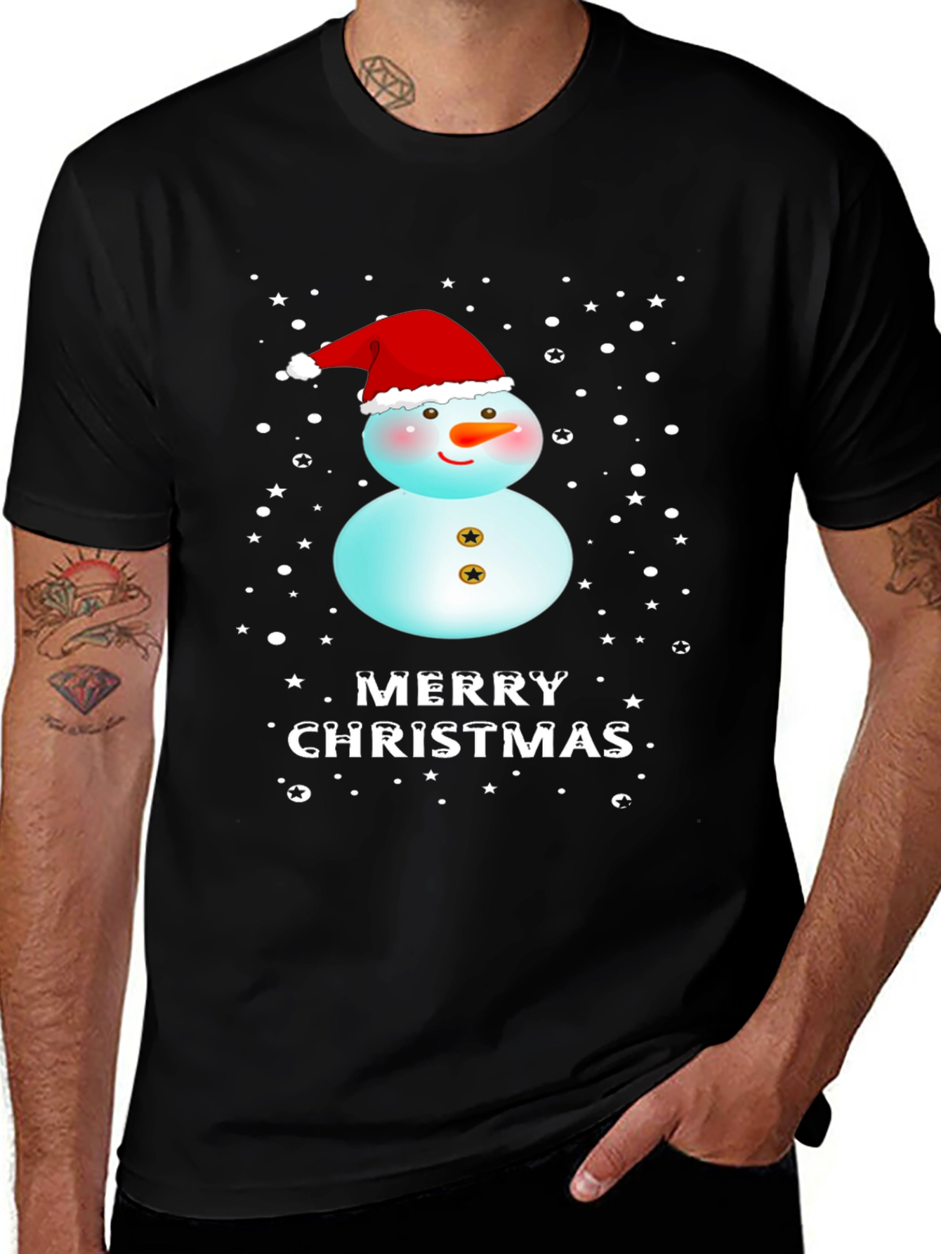 Merry Christmas Snowman Graphic Tee