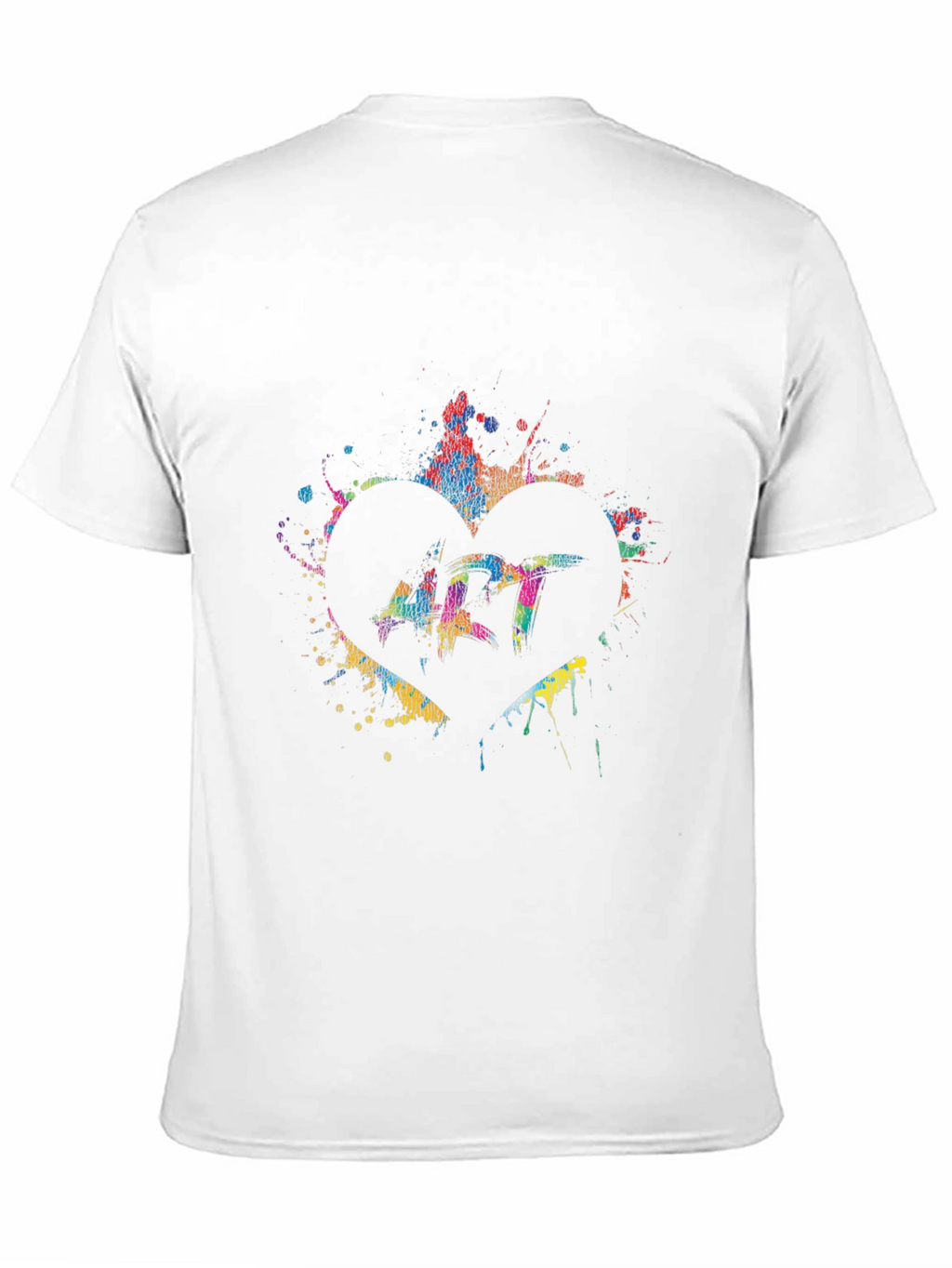 Art Heart Splatter Graphic Black T-Shirt