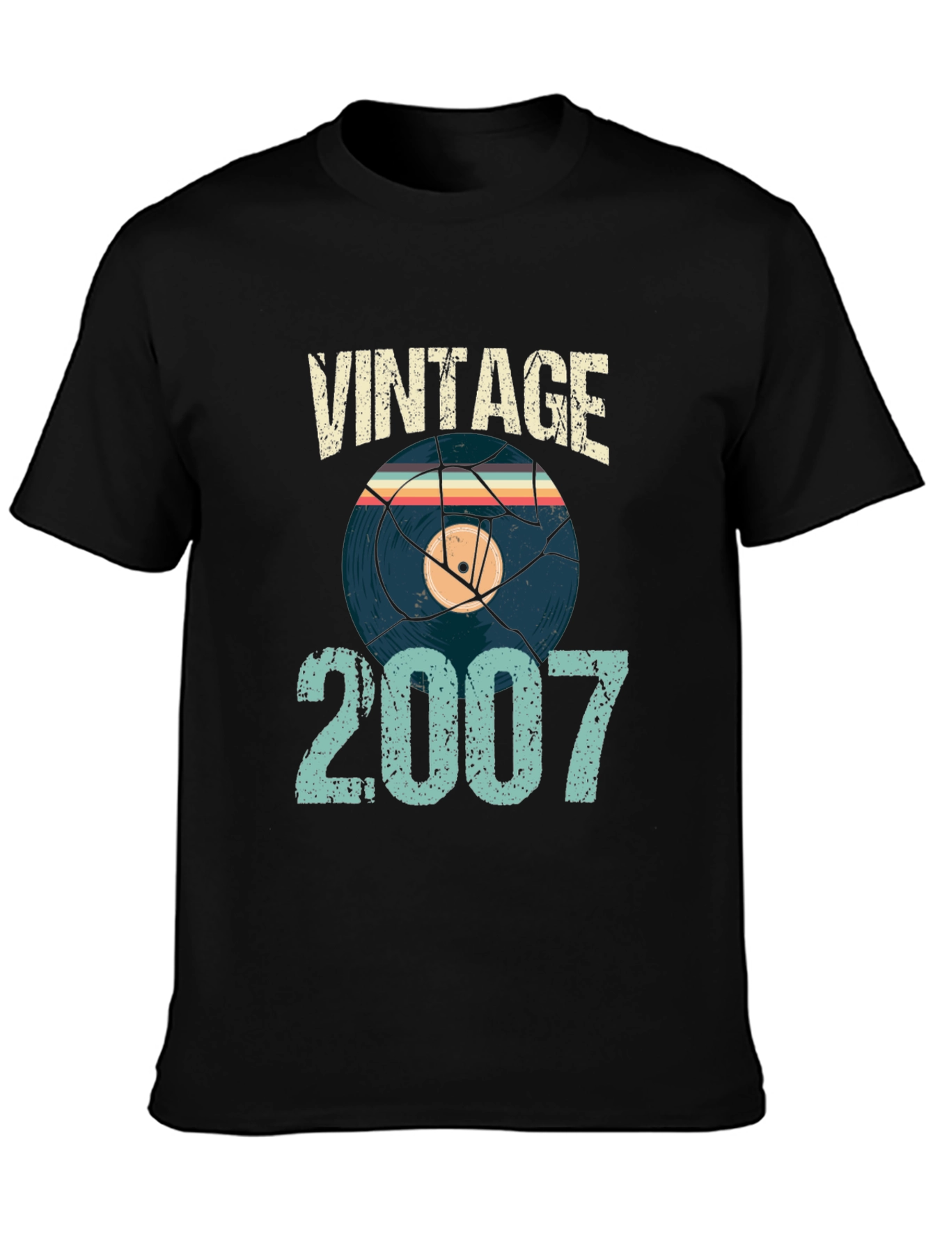 Vintage 2007 Record Graphic T-Shirt