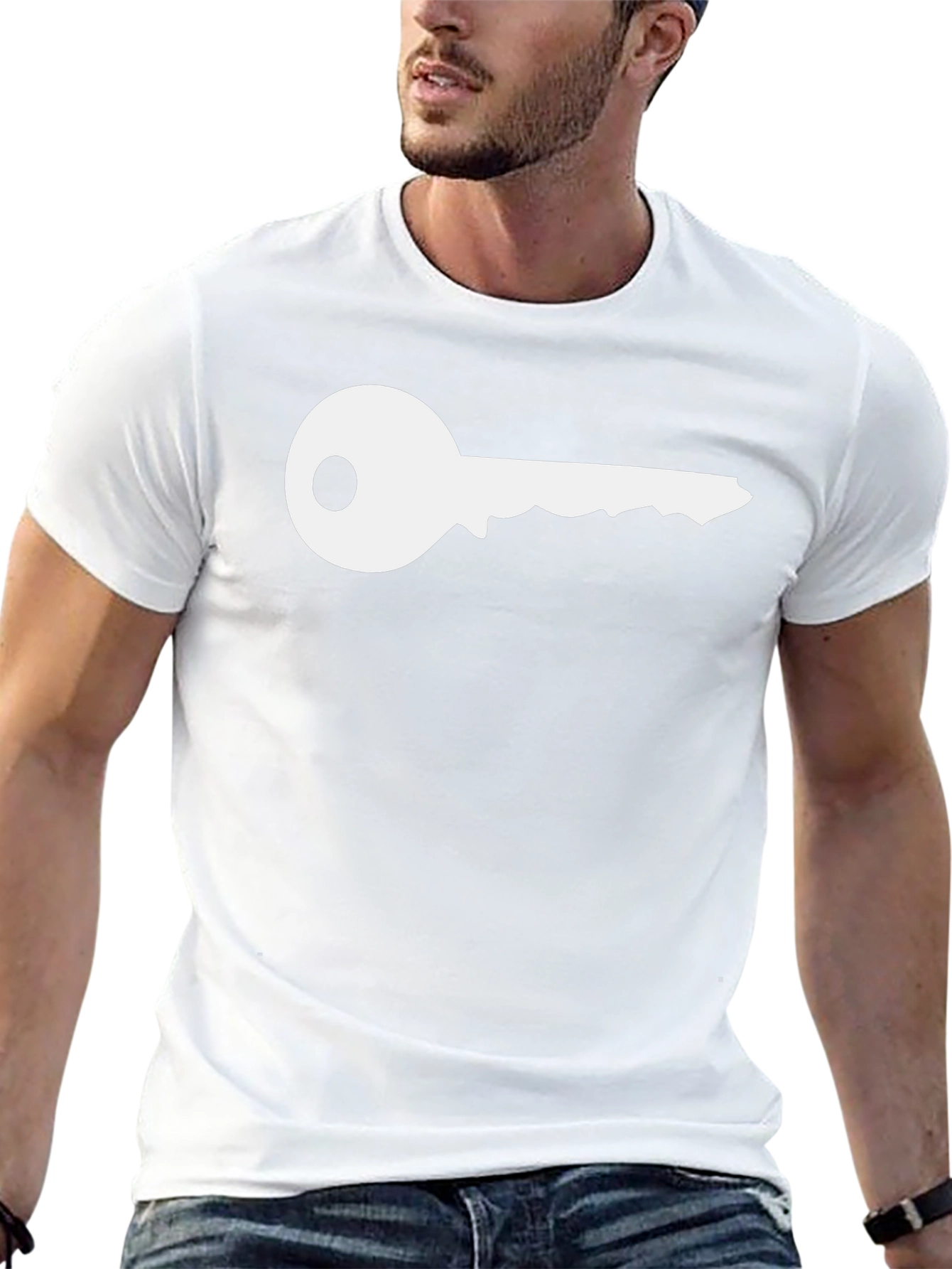 Key Graphic T-Shirt - Black Crew Neck Tee