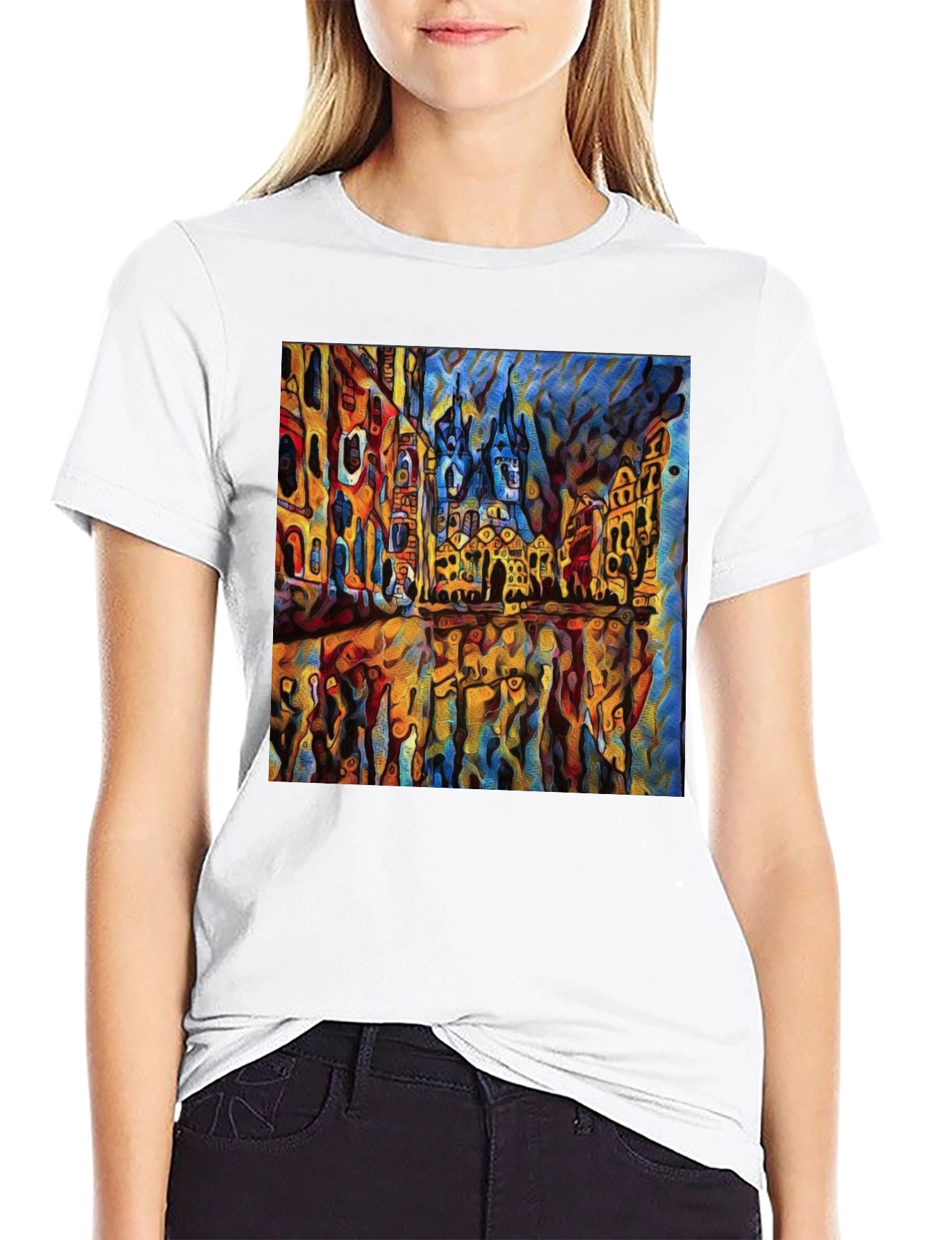 Abstract Cityscape Graphic T-Shirt