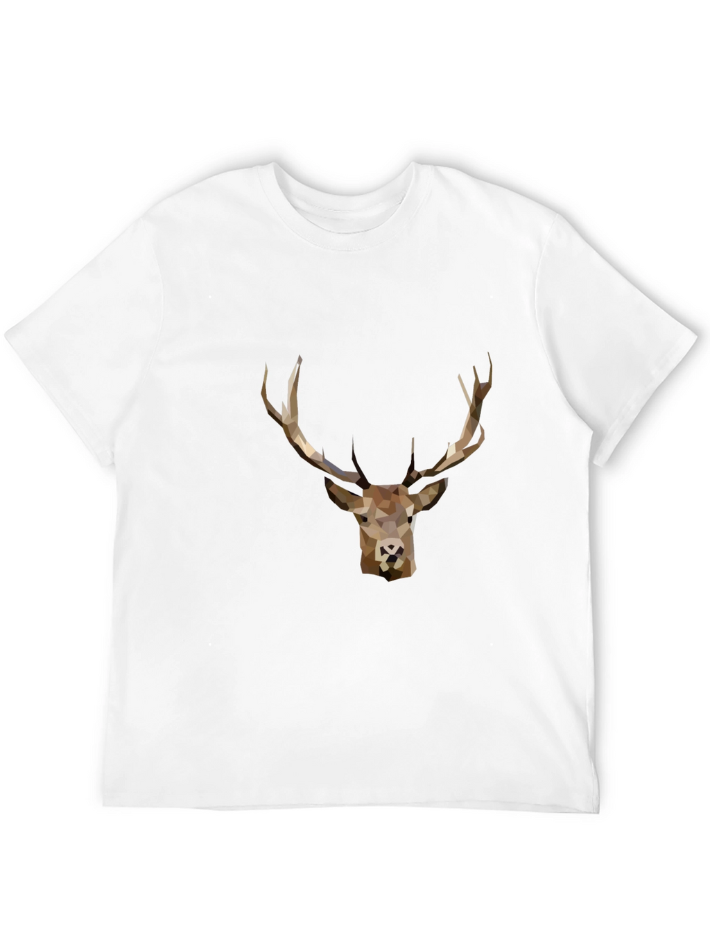 Geometric Deer Graphic Tee - Black