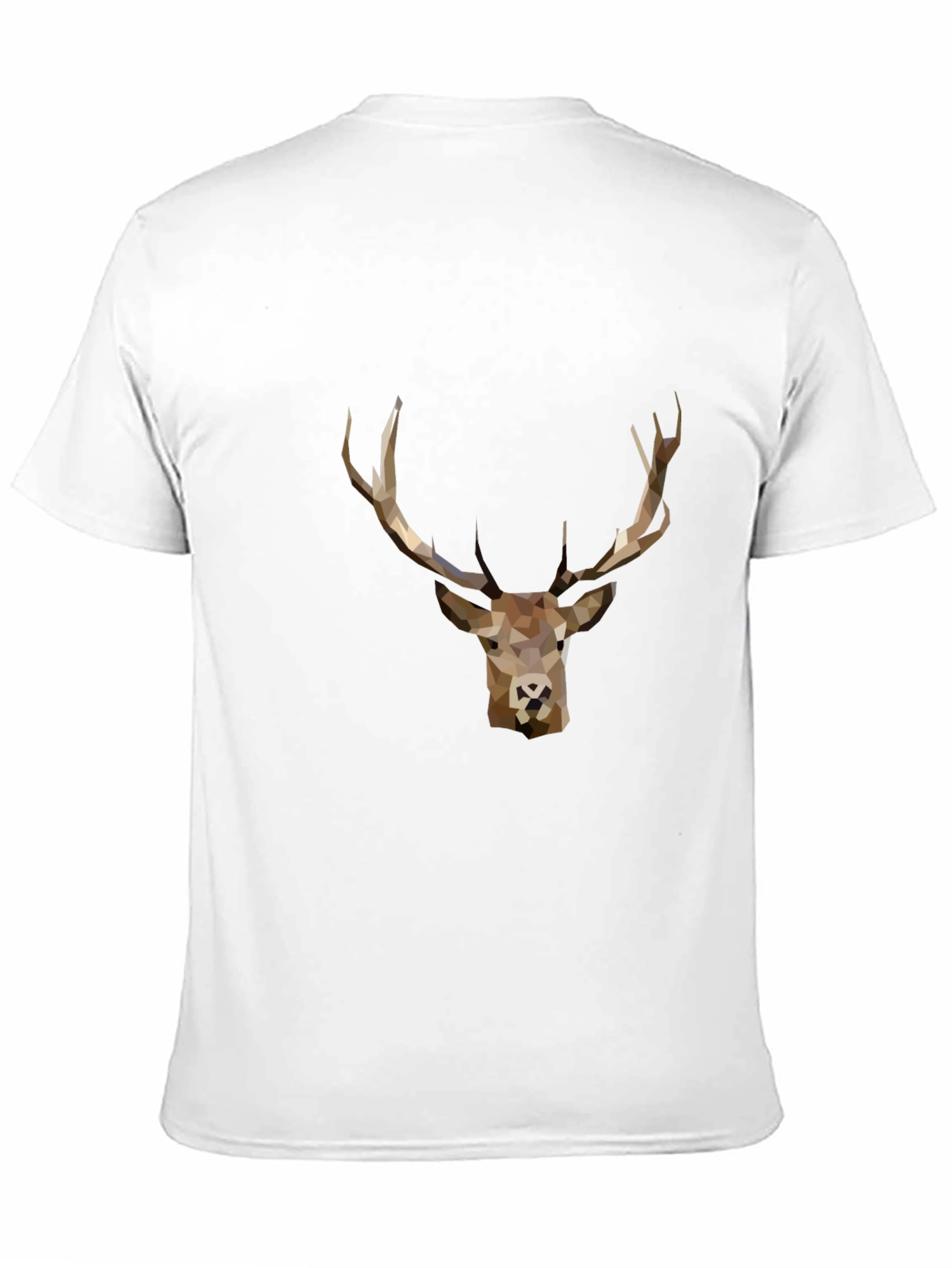 Geometric Deer Graphic Tee - Black