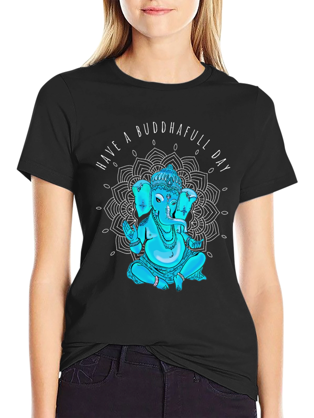 Buddhafull Day Black T-Shirt Graphic Tee