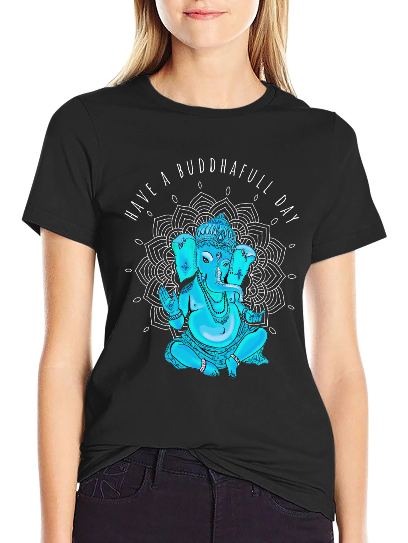 Buddhafull Day Black T-Shirt Graphic Tee
