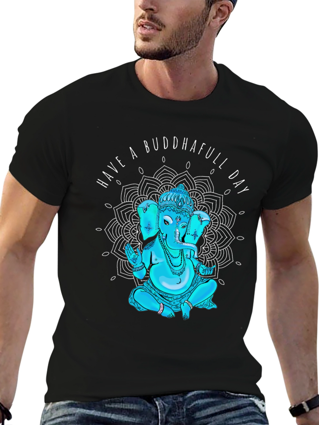 Buddhafull Day Black T-Shirt Graphic Tee