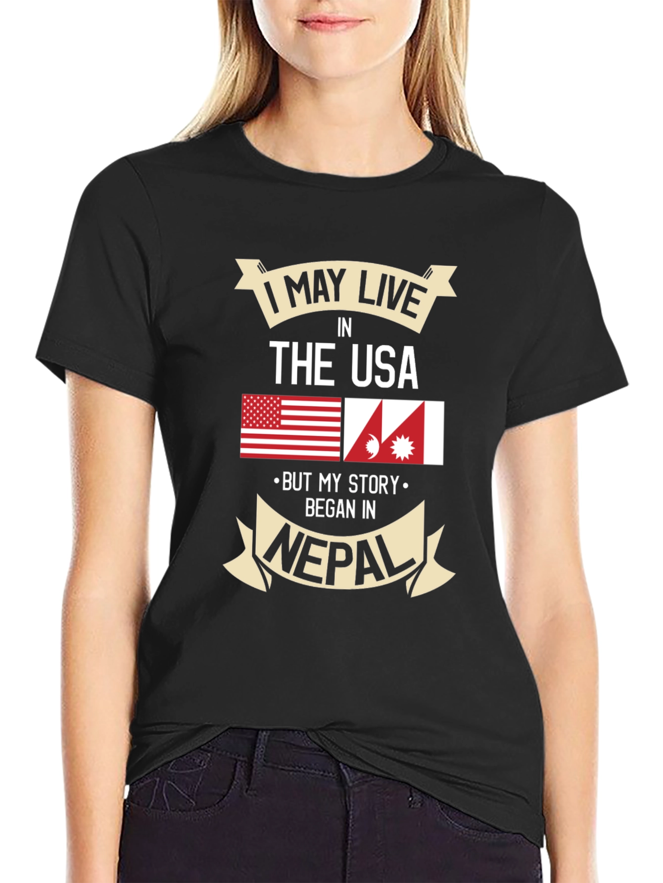 USA Nepal Pride T-Shirt - My Story Began in Nepal
