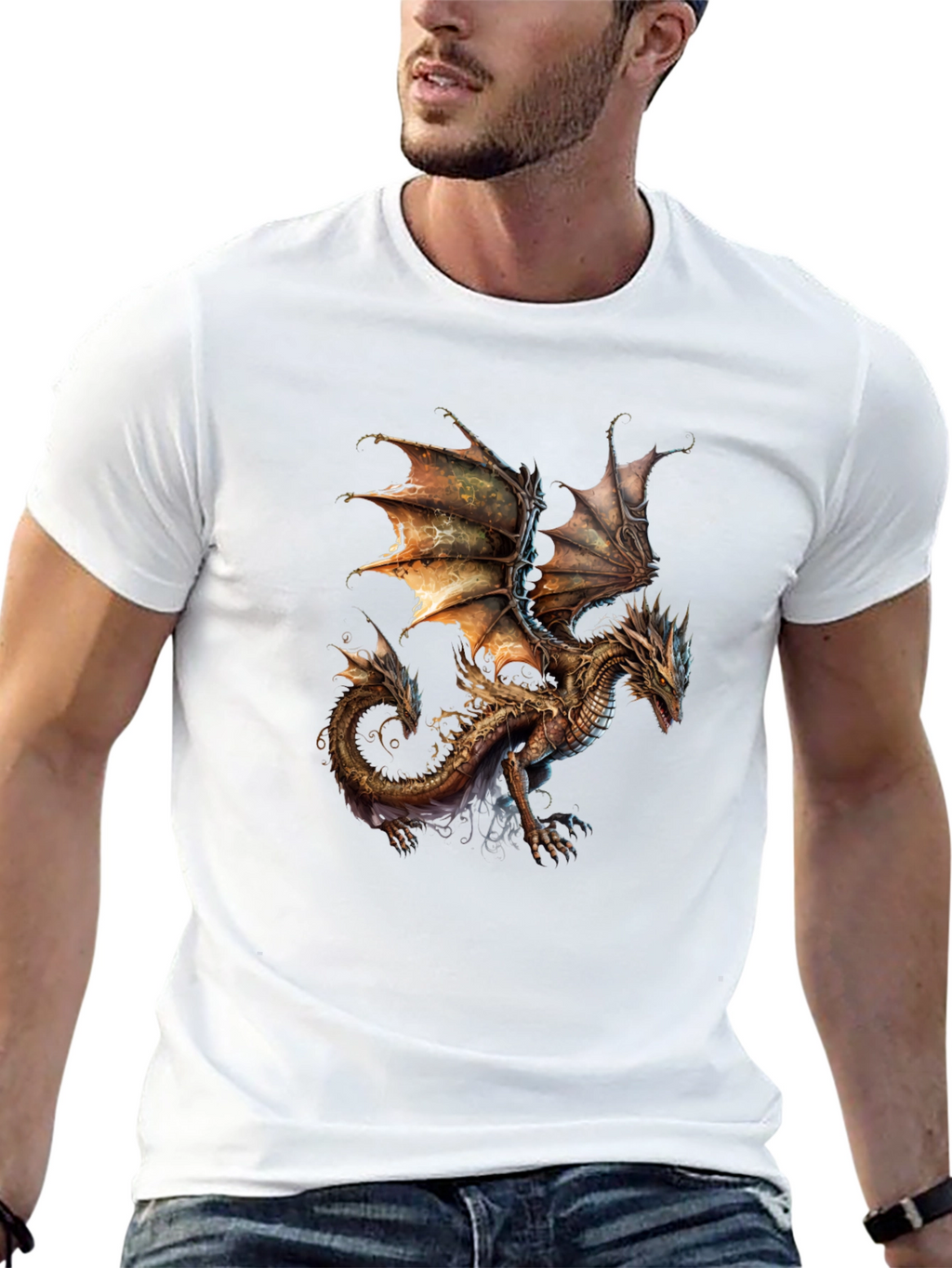 Dragon Graphic T-Shirt - Fantasy Art Tee