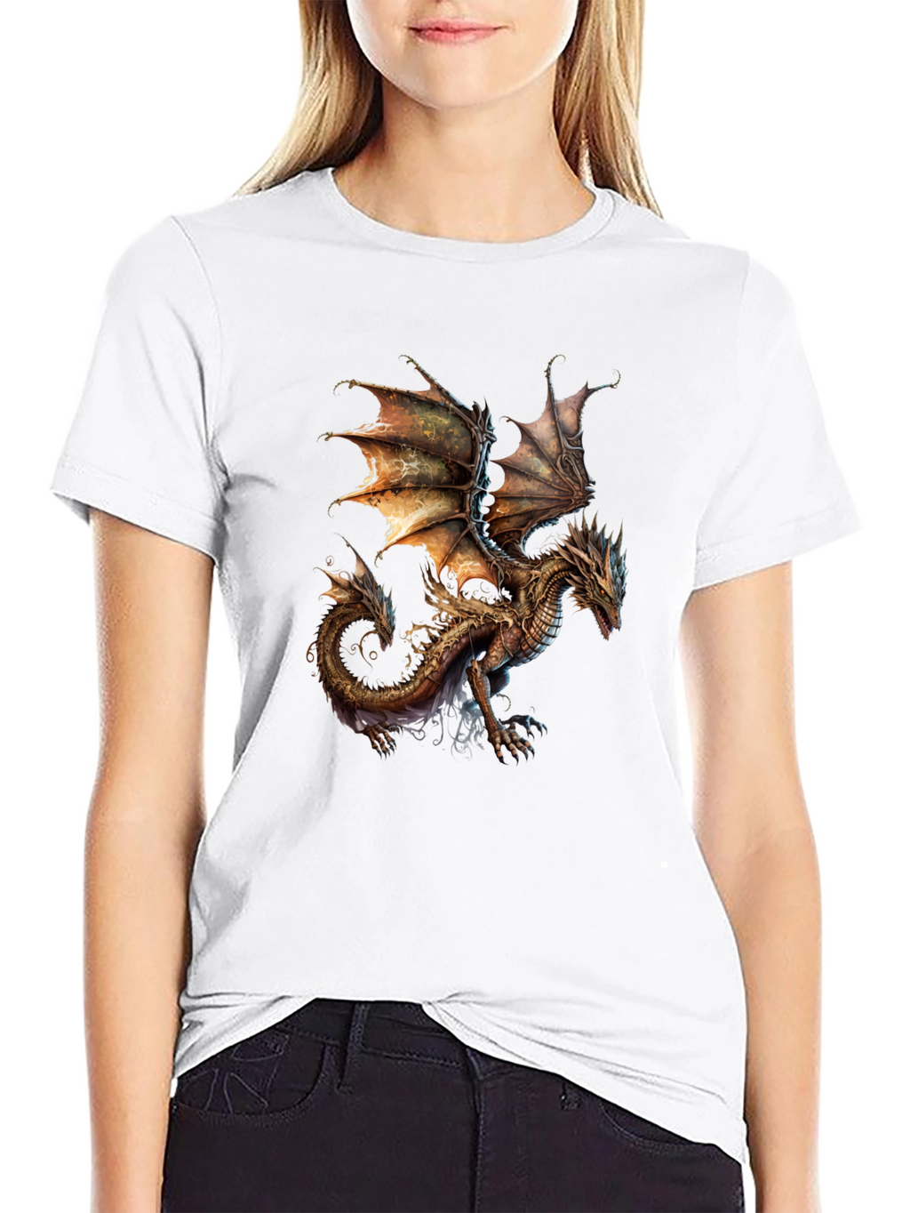 Dragon Graphic T-Shirt - Fantasy Art Tee