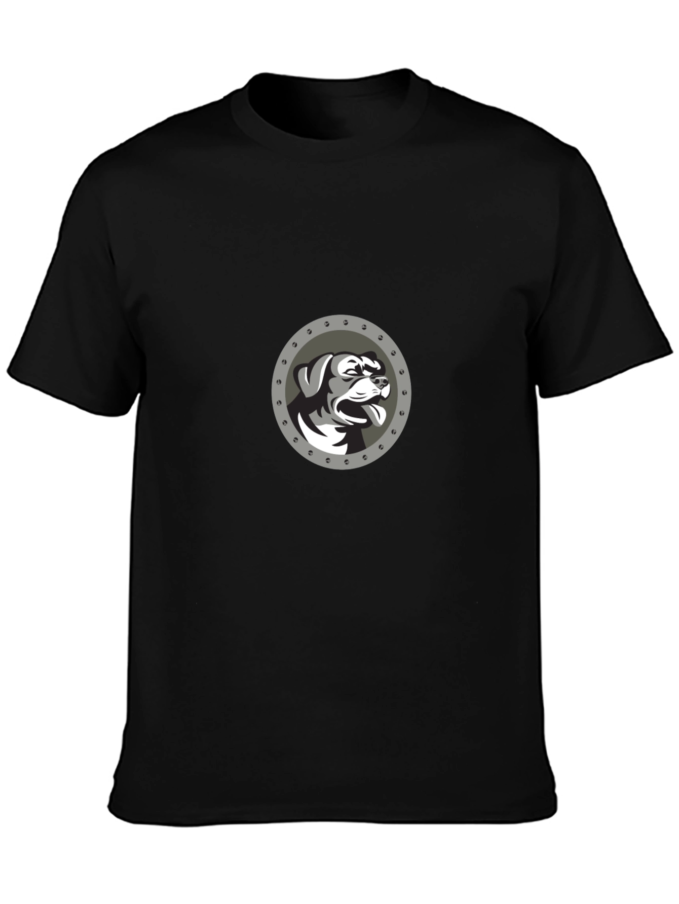 Dog Graphic Tee - Black Crewneck T-Shirt