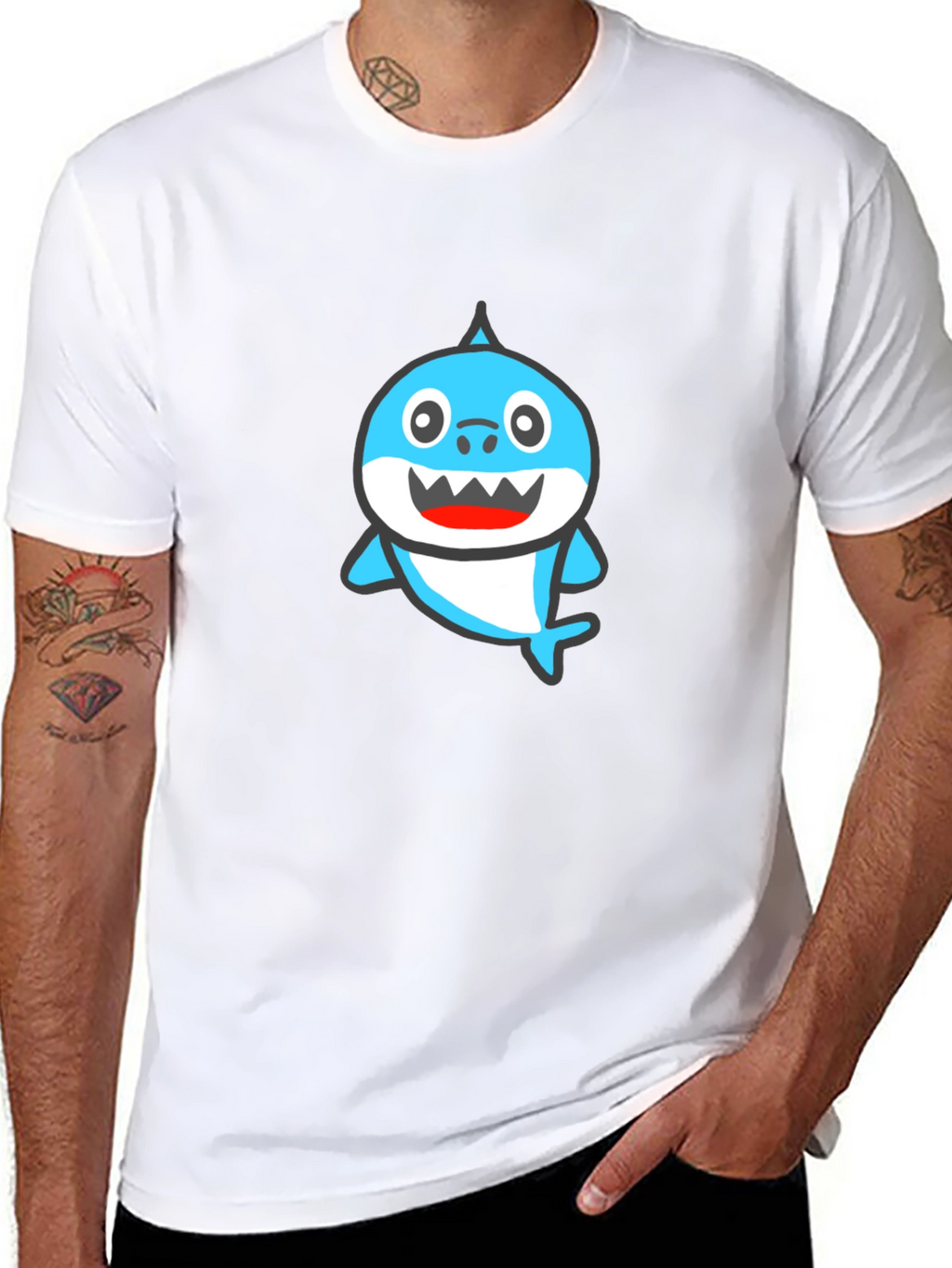 Baby Shark Graphic Tee - Black Cotton Shirt