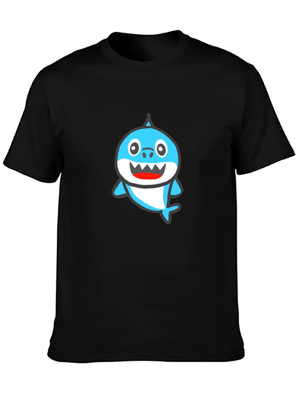 Baby Shark Graphic Tee - Black Cotton Shirt