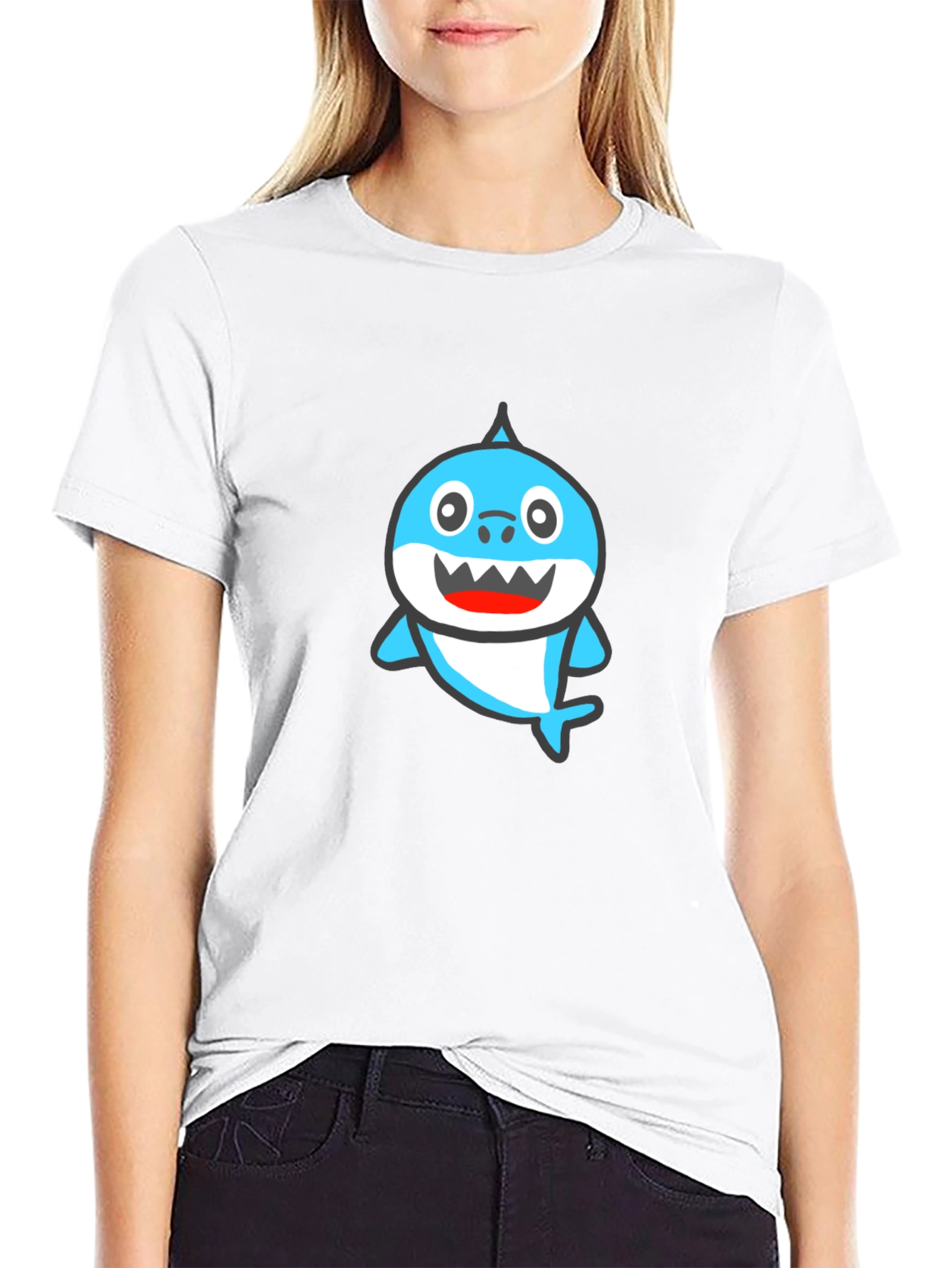Baby Shark Graphic Tee - Black Cotton Shirt