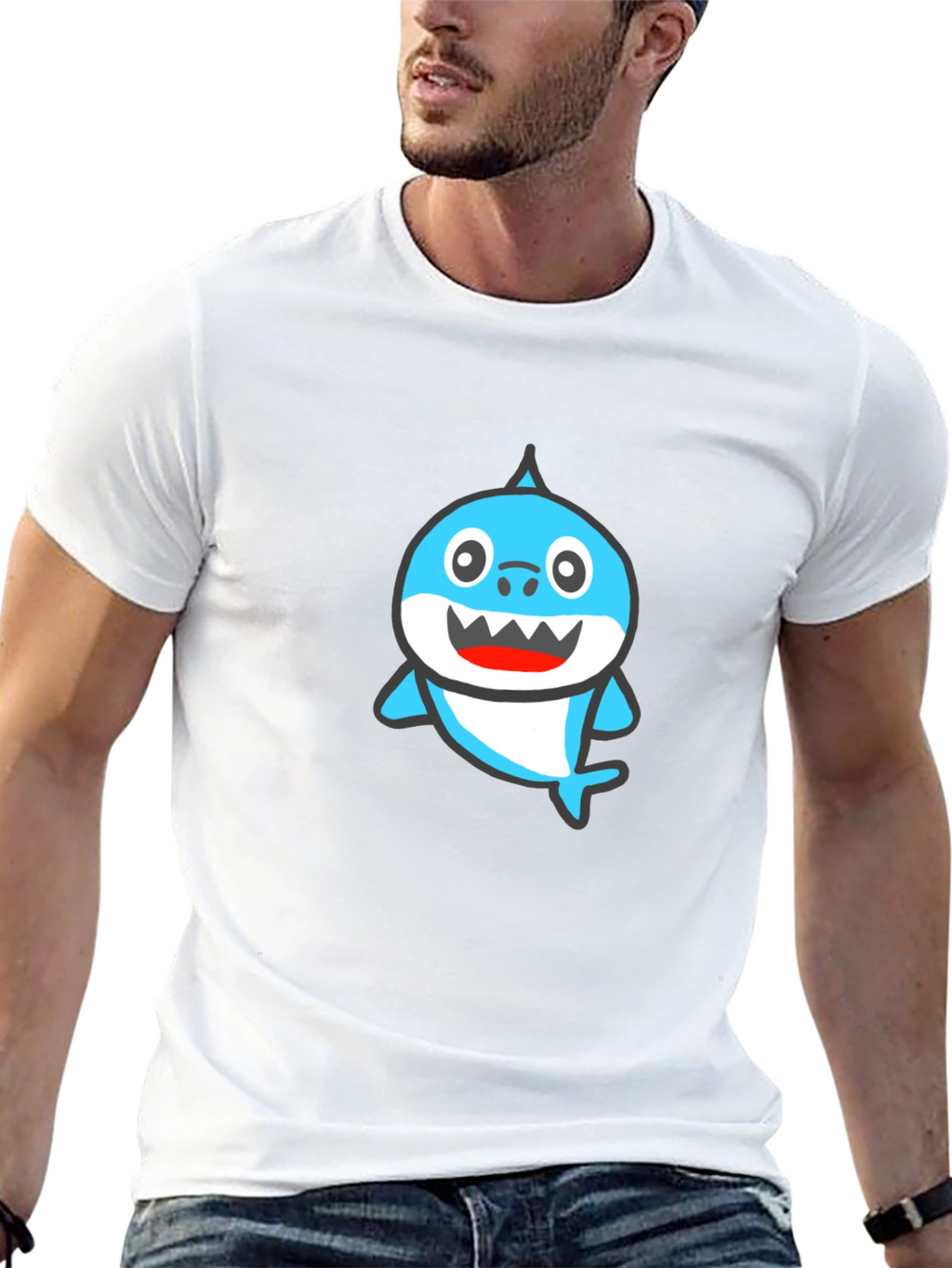 Baby Shark Graphic Tee - Black Cotton Shirt