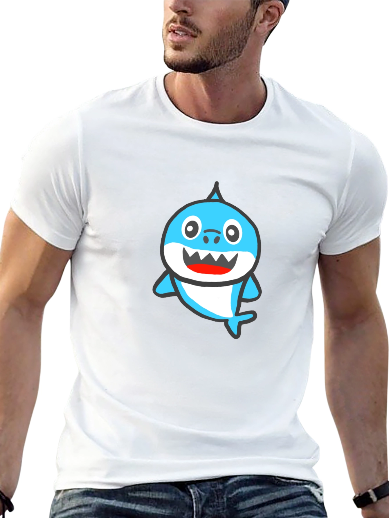Baby Shark Graphic Tee - Black Cotton Shirt