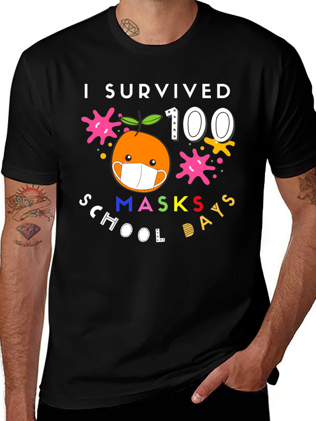 I Survived 100 Masks School Days T-Shirt