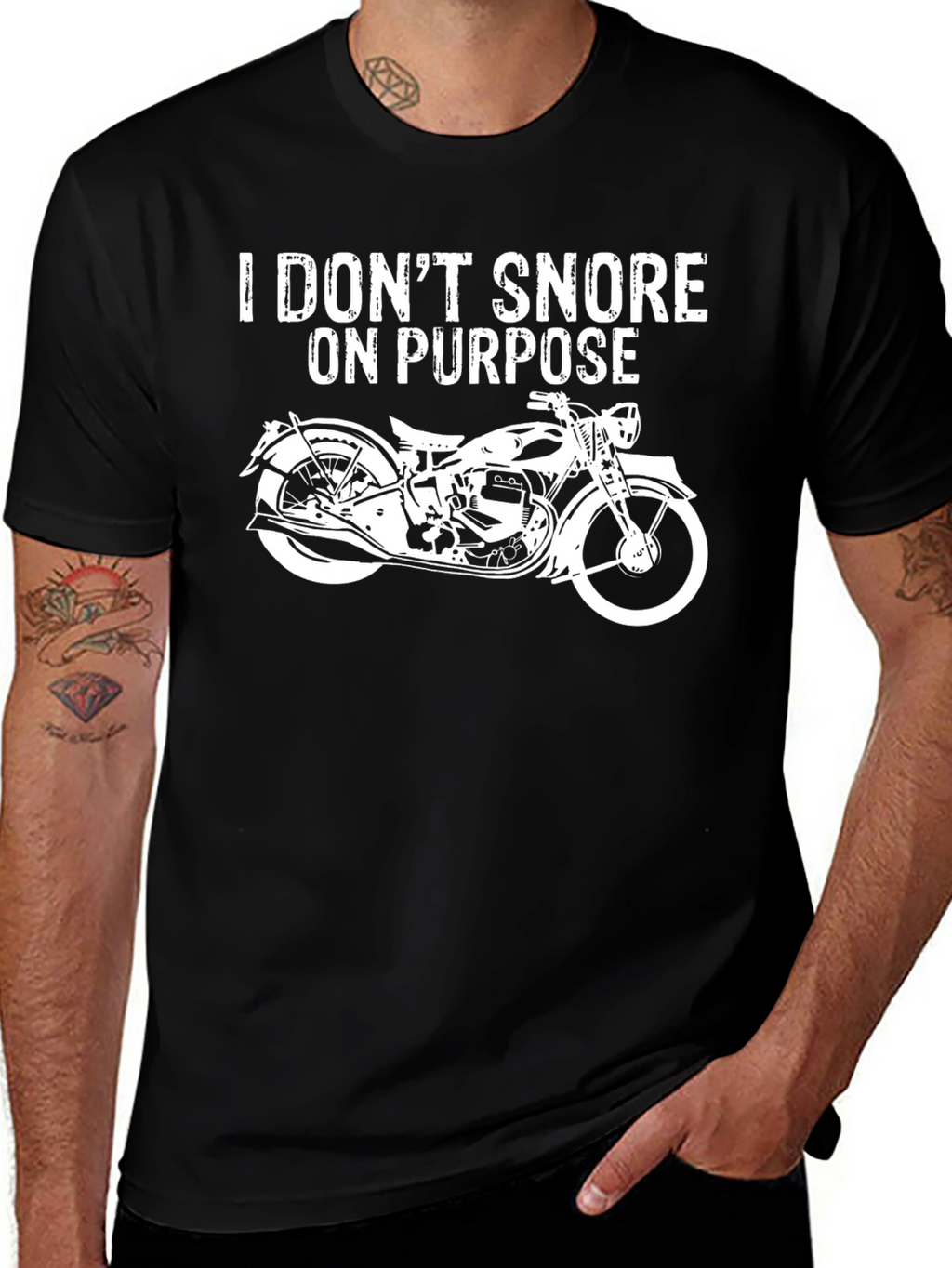 I Dont Snore On Purpose Motorcycle T-Shirt