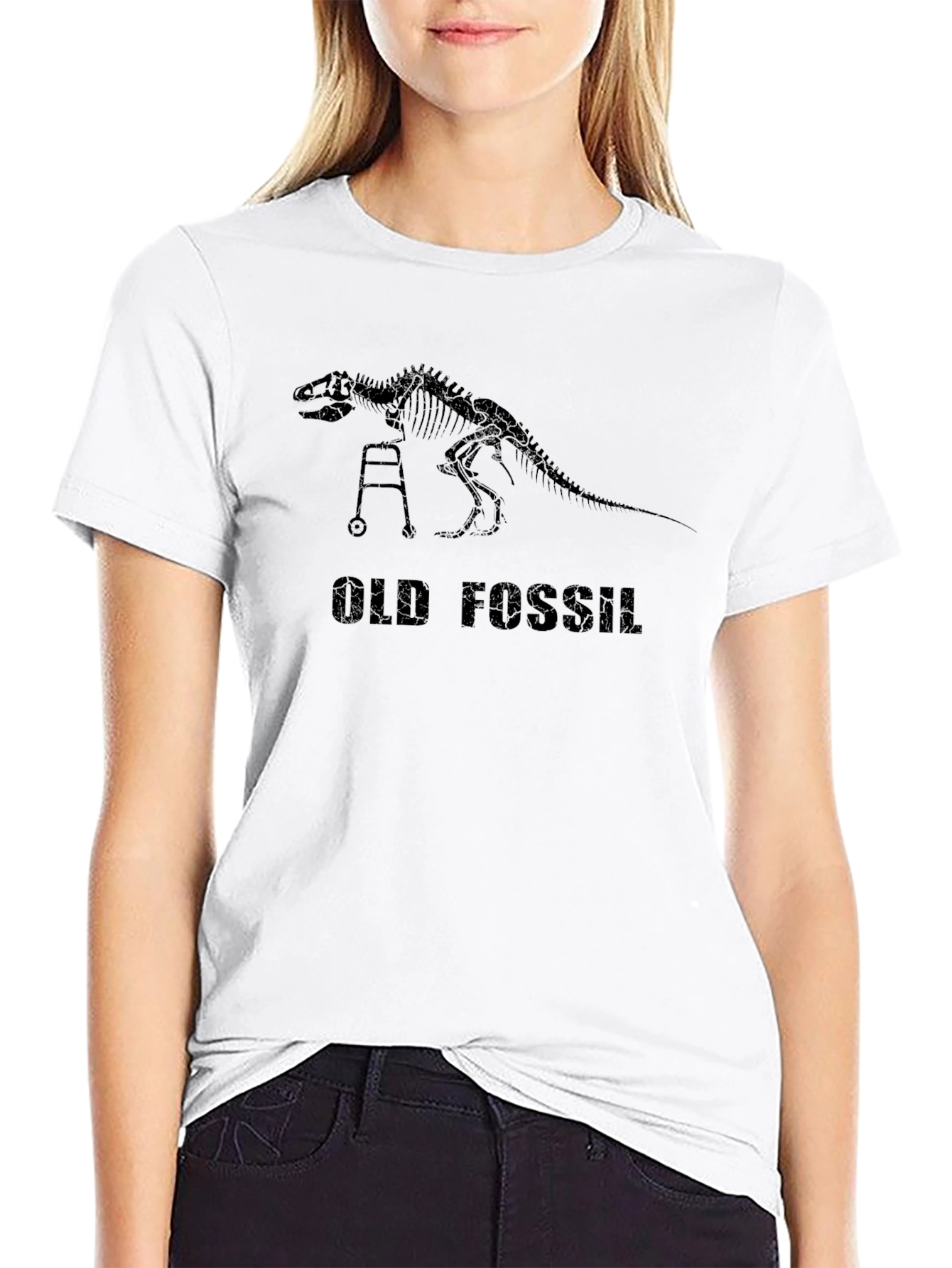 Old Fossil Dinosaur Skeleton Graphic T-Shirt