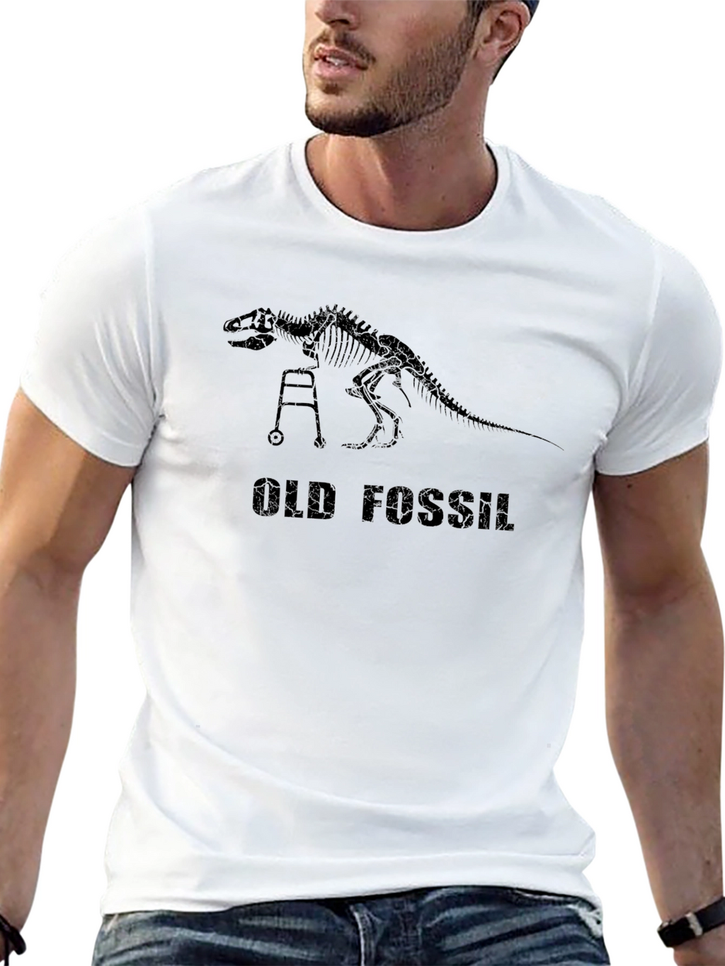 Old Fossil Dinosaur Skeleton Graphic T-Shirt